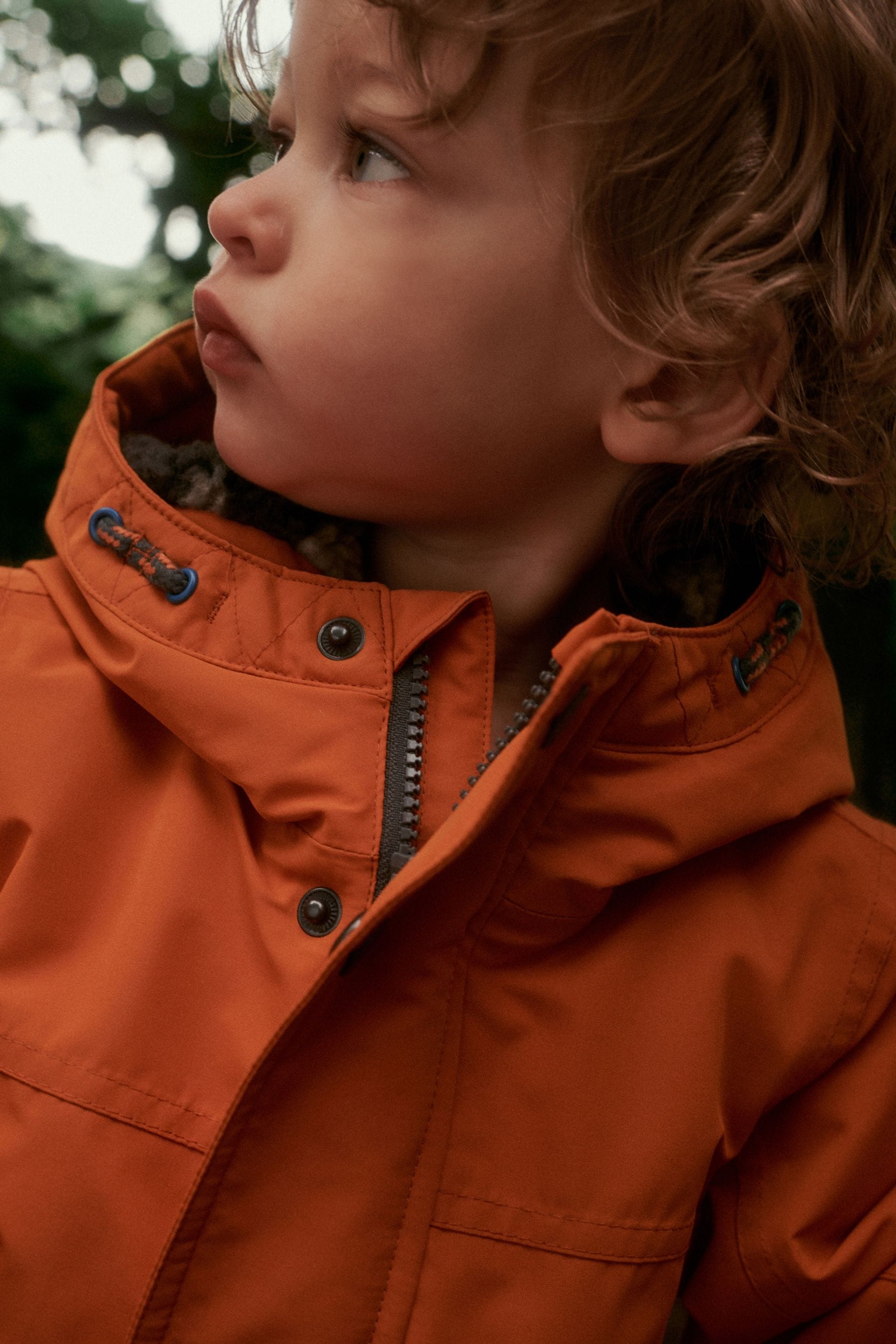 Orange Waterproof Teddy Borg Fleece Lined Coat (3mths-7yrs)