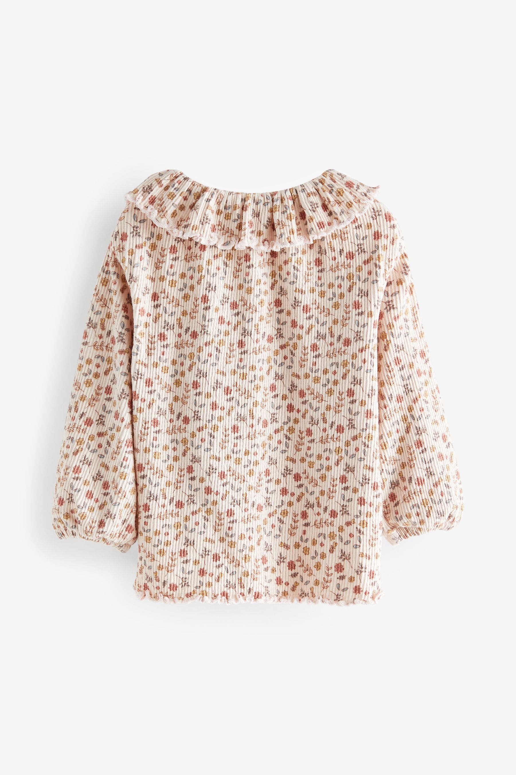 Cream Floral Print Frill Collar Blouse (3mths-7yrs)