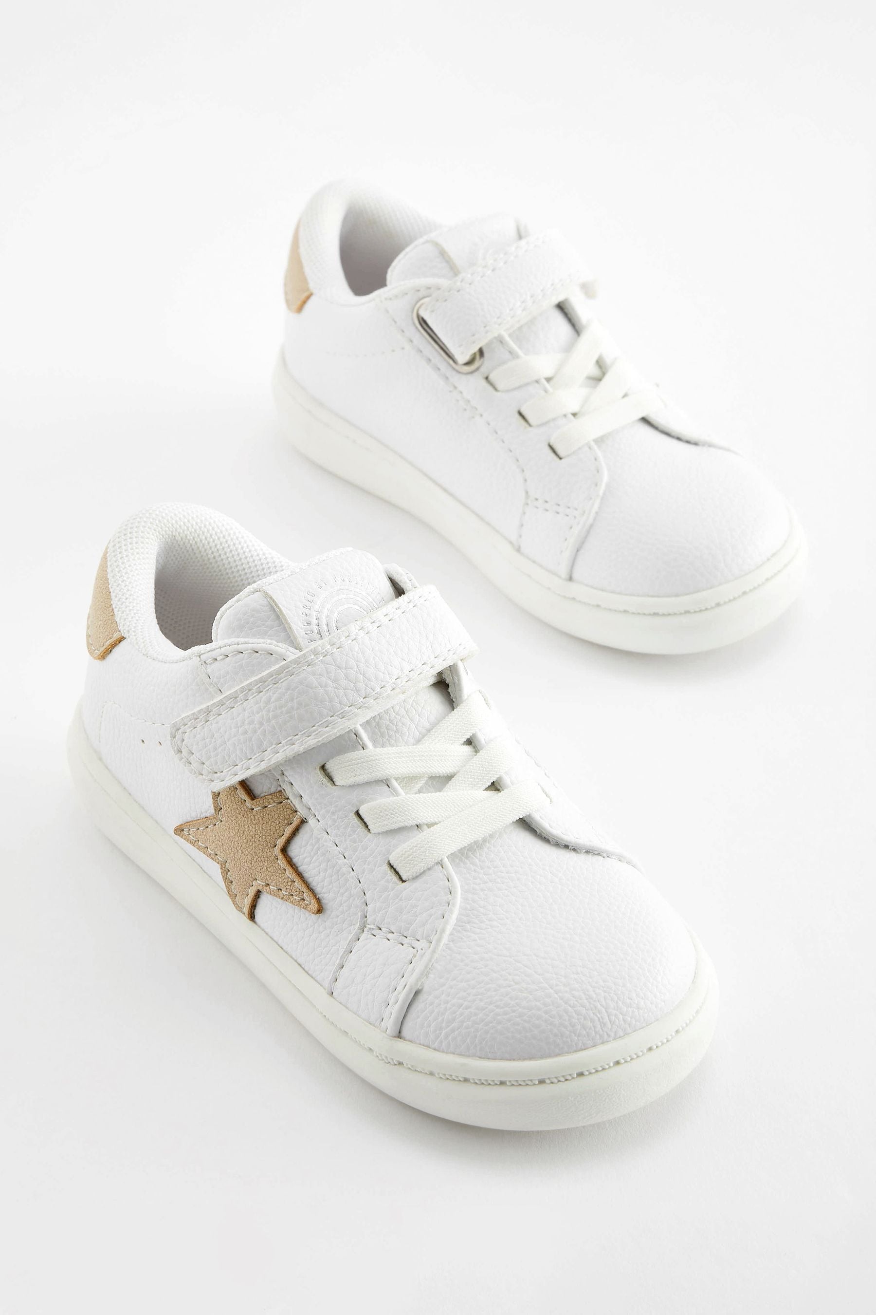 White Elastic Lace Star Trainers