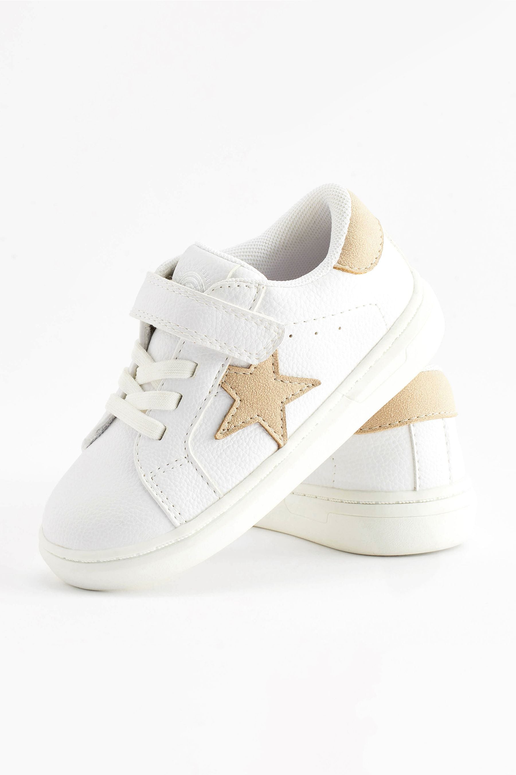 White Elastic Lace Star Trainers