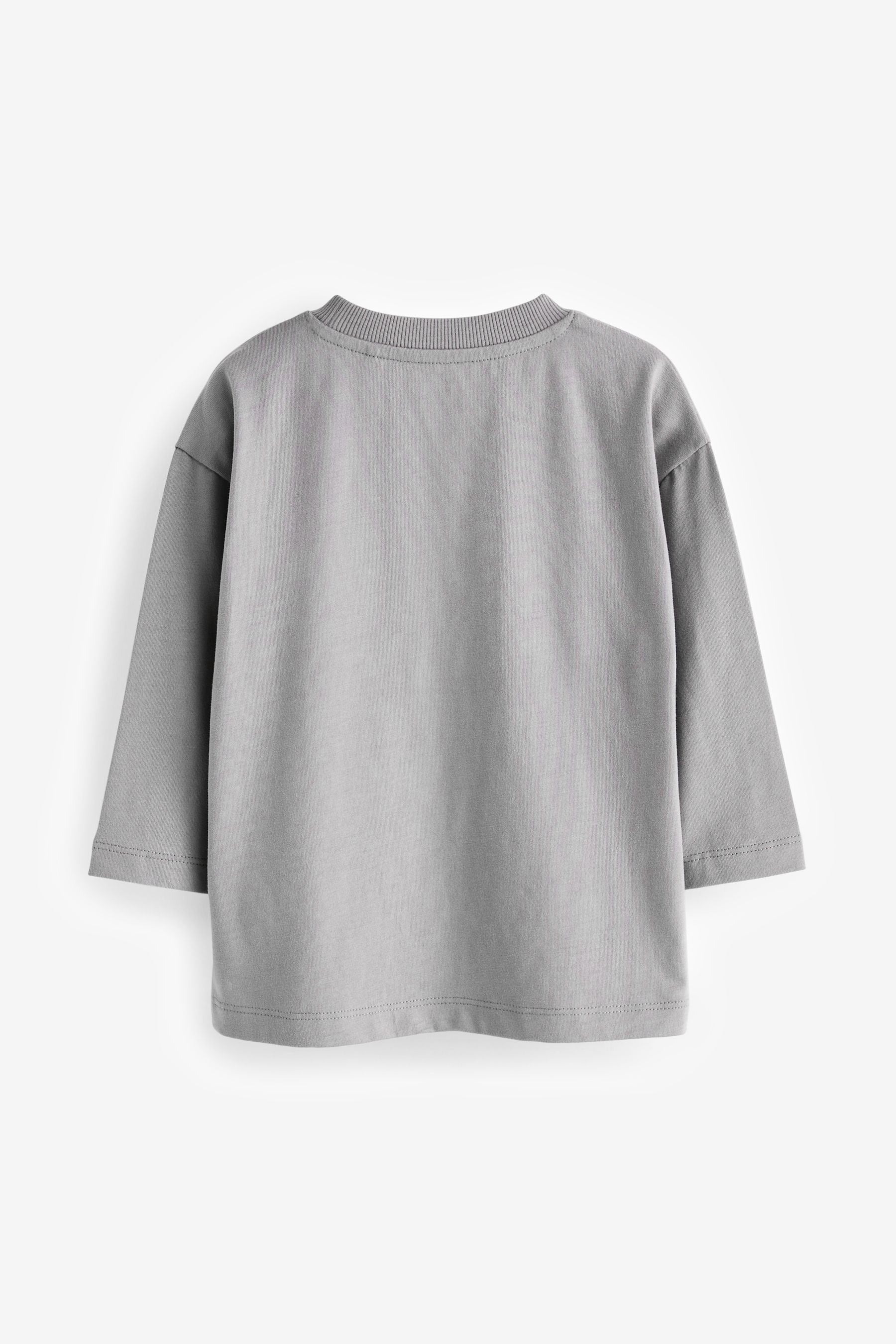 Grey Linear Animals Long Sleeve Character T-Shirt (3mths-7yrs)