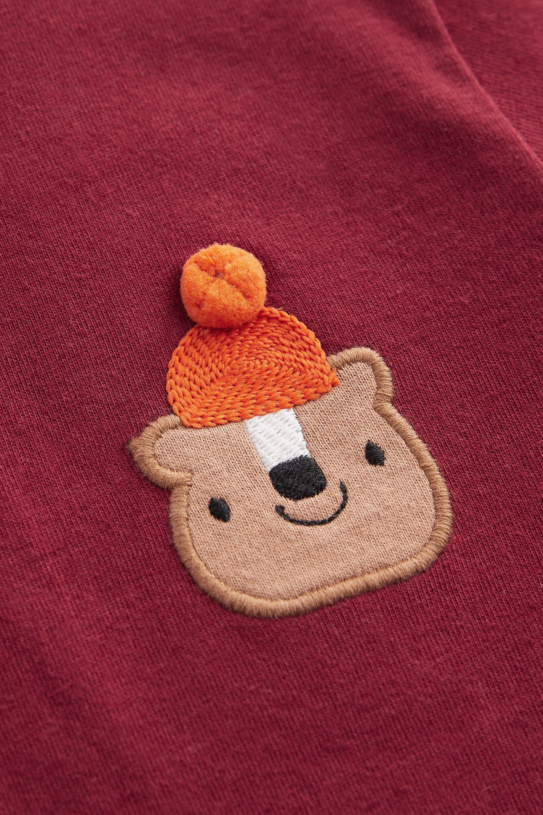 Berry Red Bear Long Sleeve Character T-Shirt (3mths-7yrs)