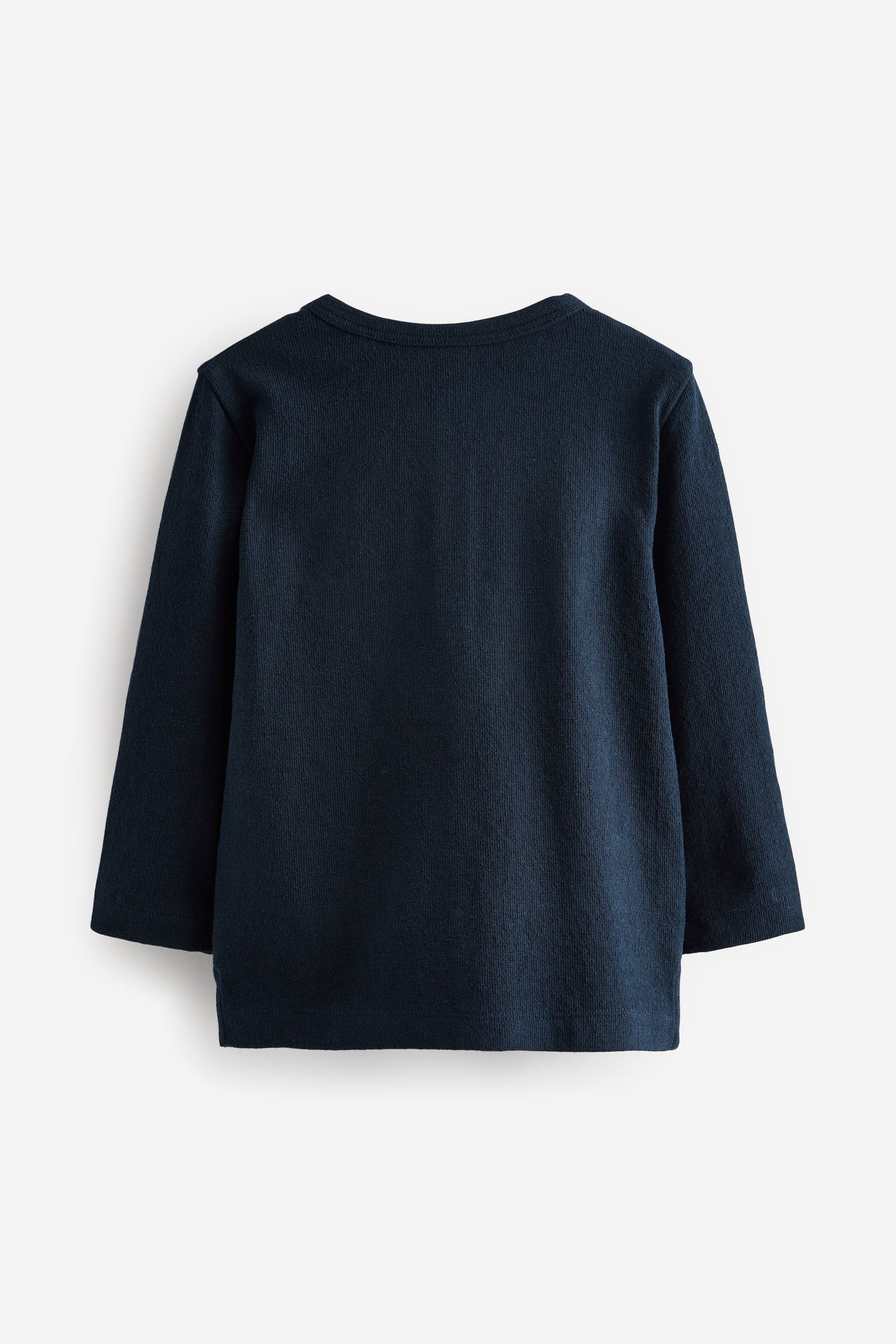 Navy Long Sleeve Henley Neck T-Shirt (3mths-7yrs)