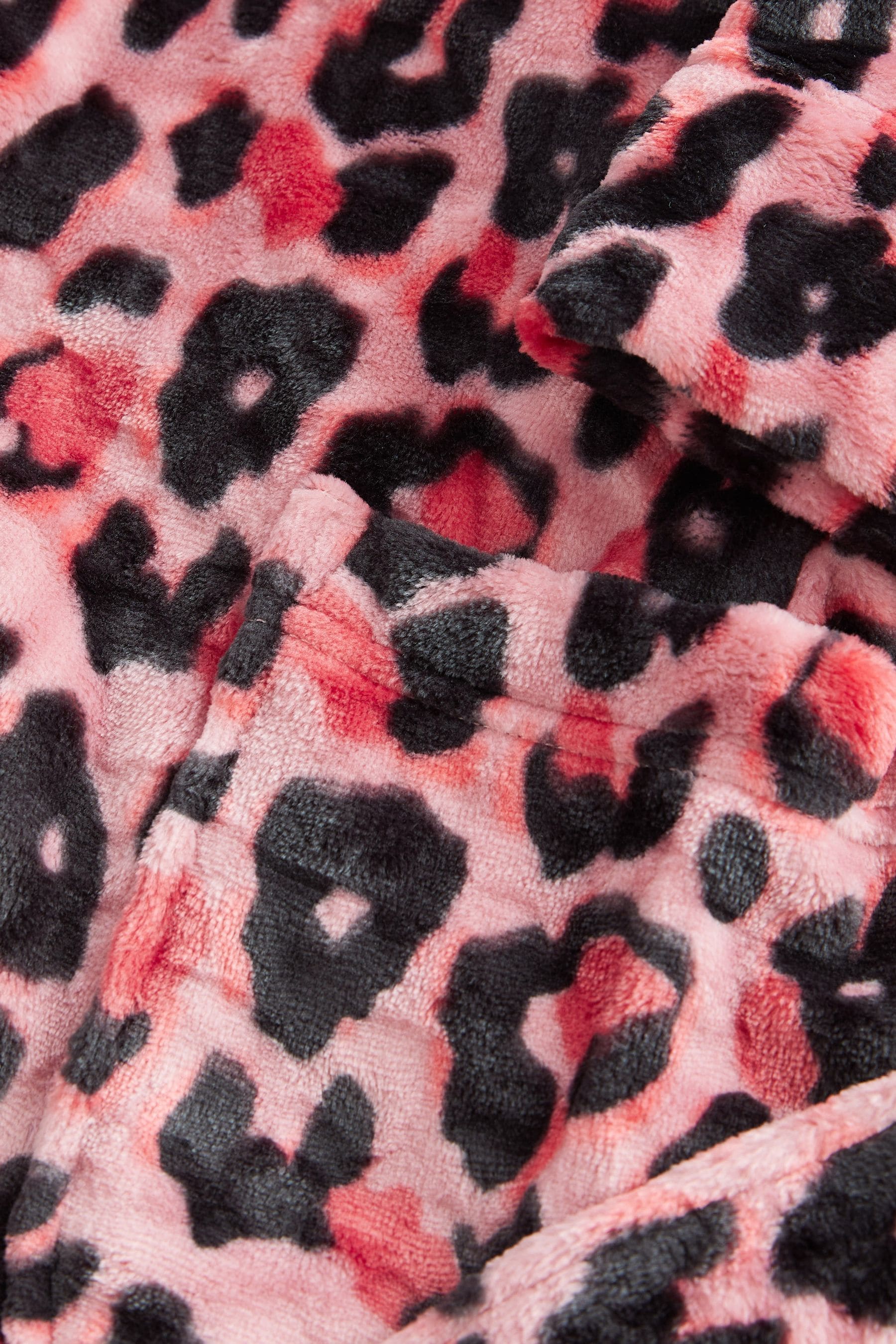 Pink Animal Print Fleece Dressing Gown (5-16yrs)