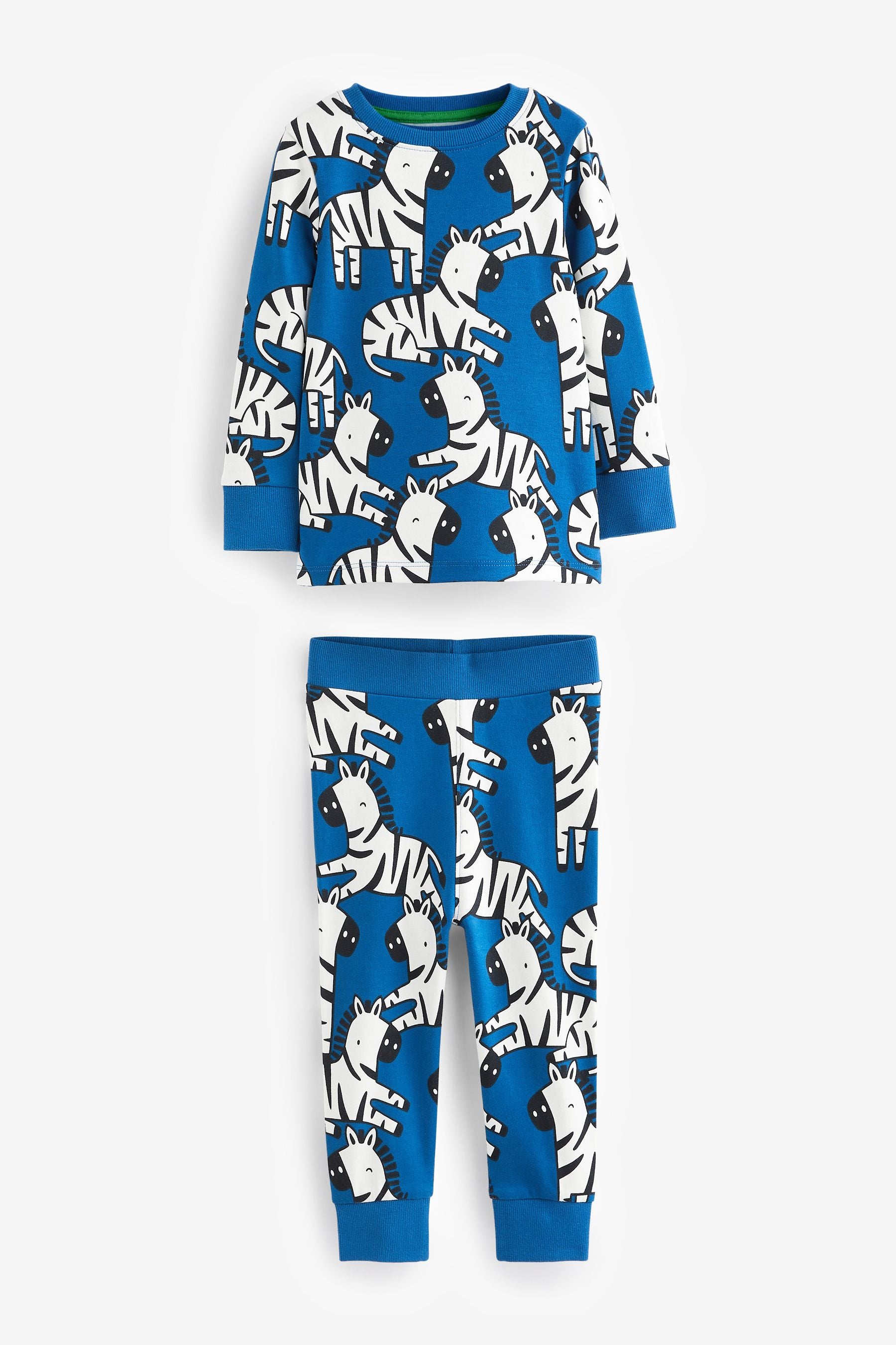 Blue Zebra Print Snuggle Pyjamas (9mths-8yrs)