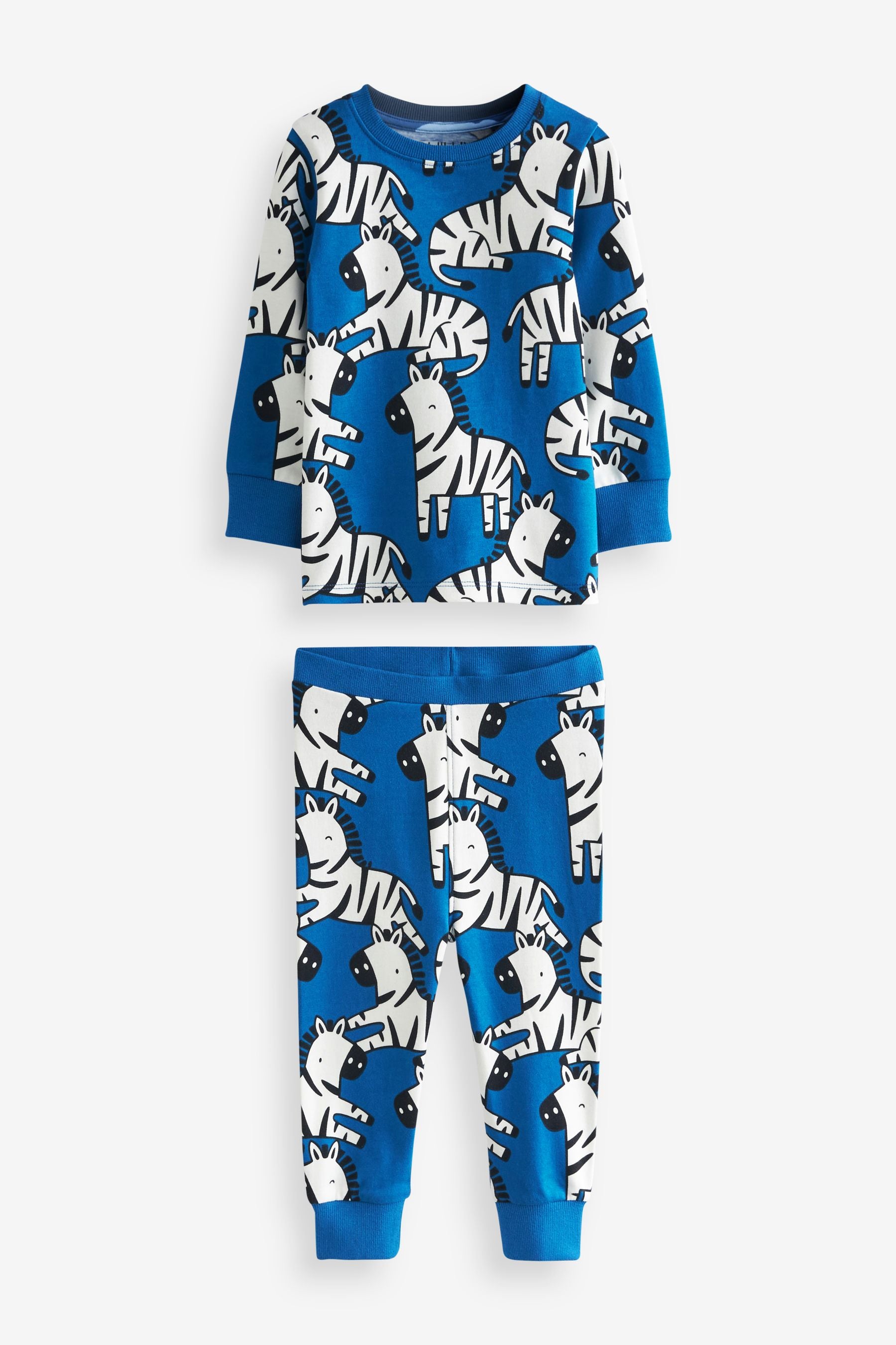 Blue Zebra Print Snuggle Pyjamas (9mths-8yrs)