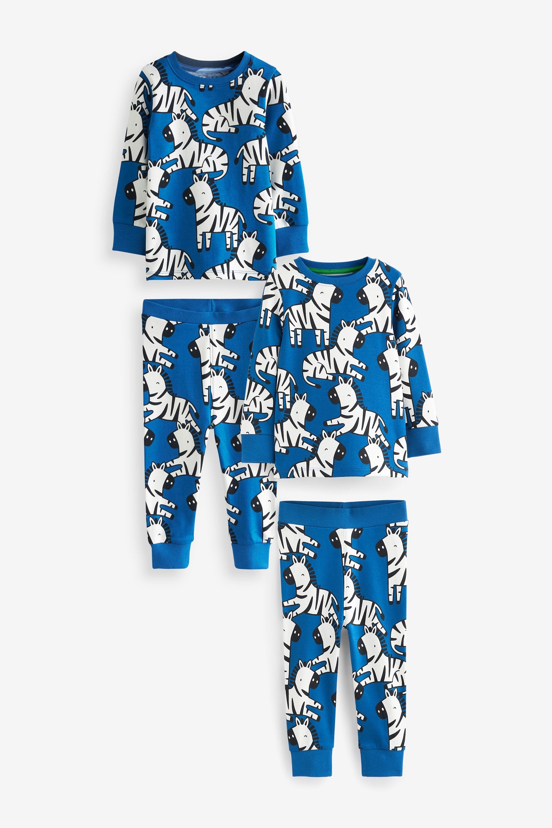 Blue Zebra Print Snuggle Pyjamas (9mths-8yrs)