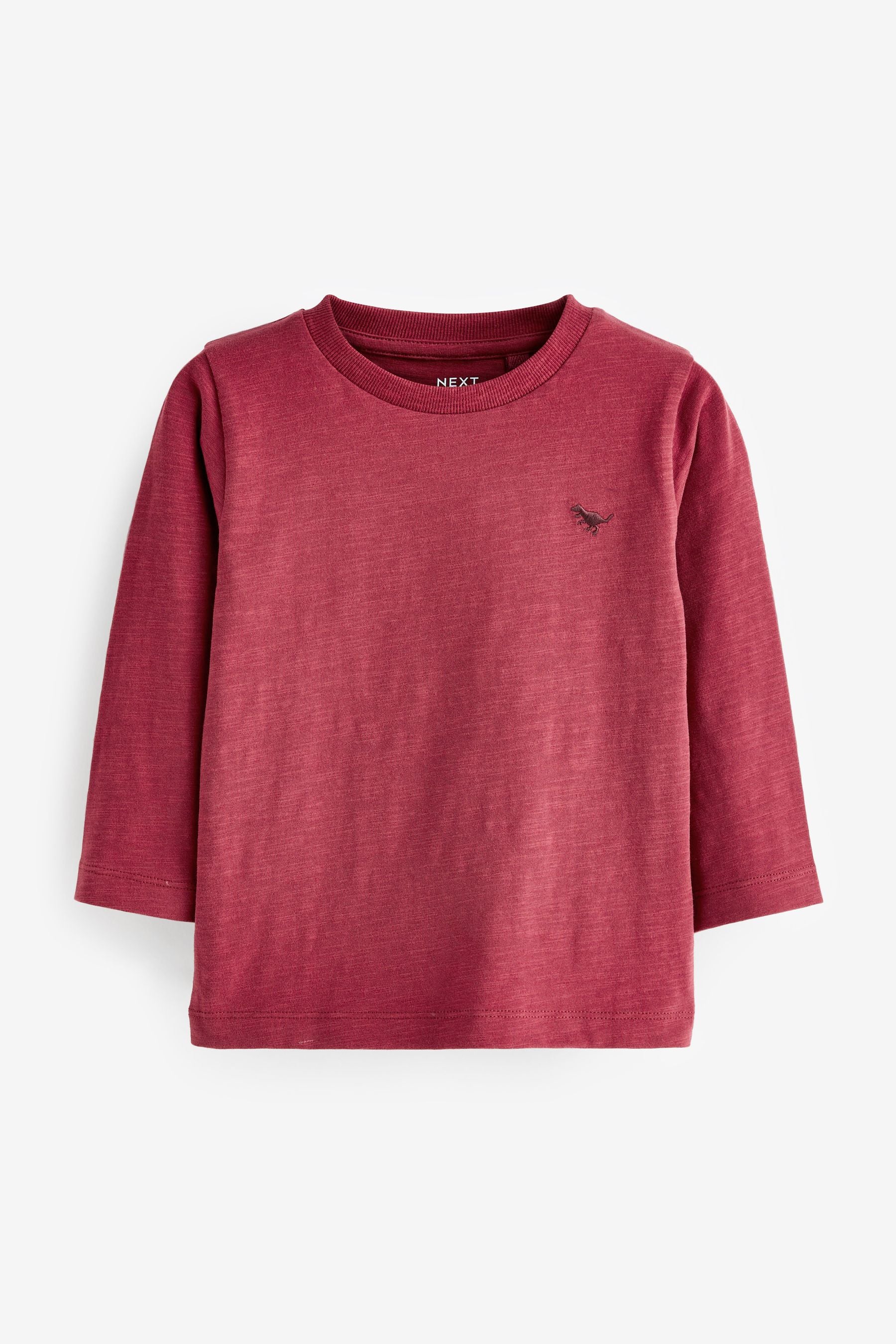 Plum Red Long Sleeve Plain T-Shirt (3mths-7yrs)