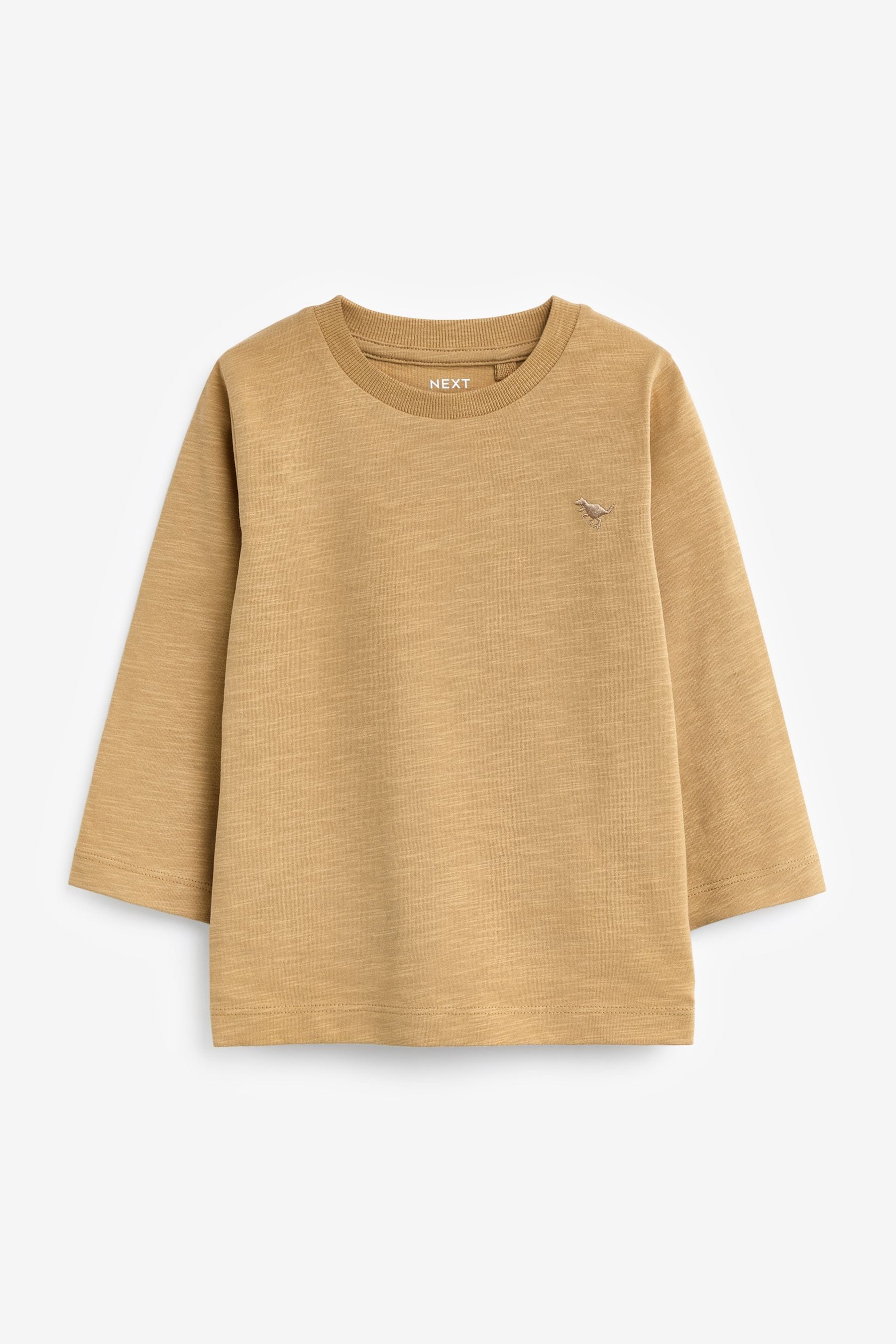 Tan Brown Long Sleeve Plain T-Shirt (3mths-7yrs)