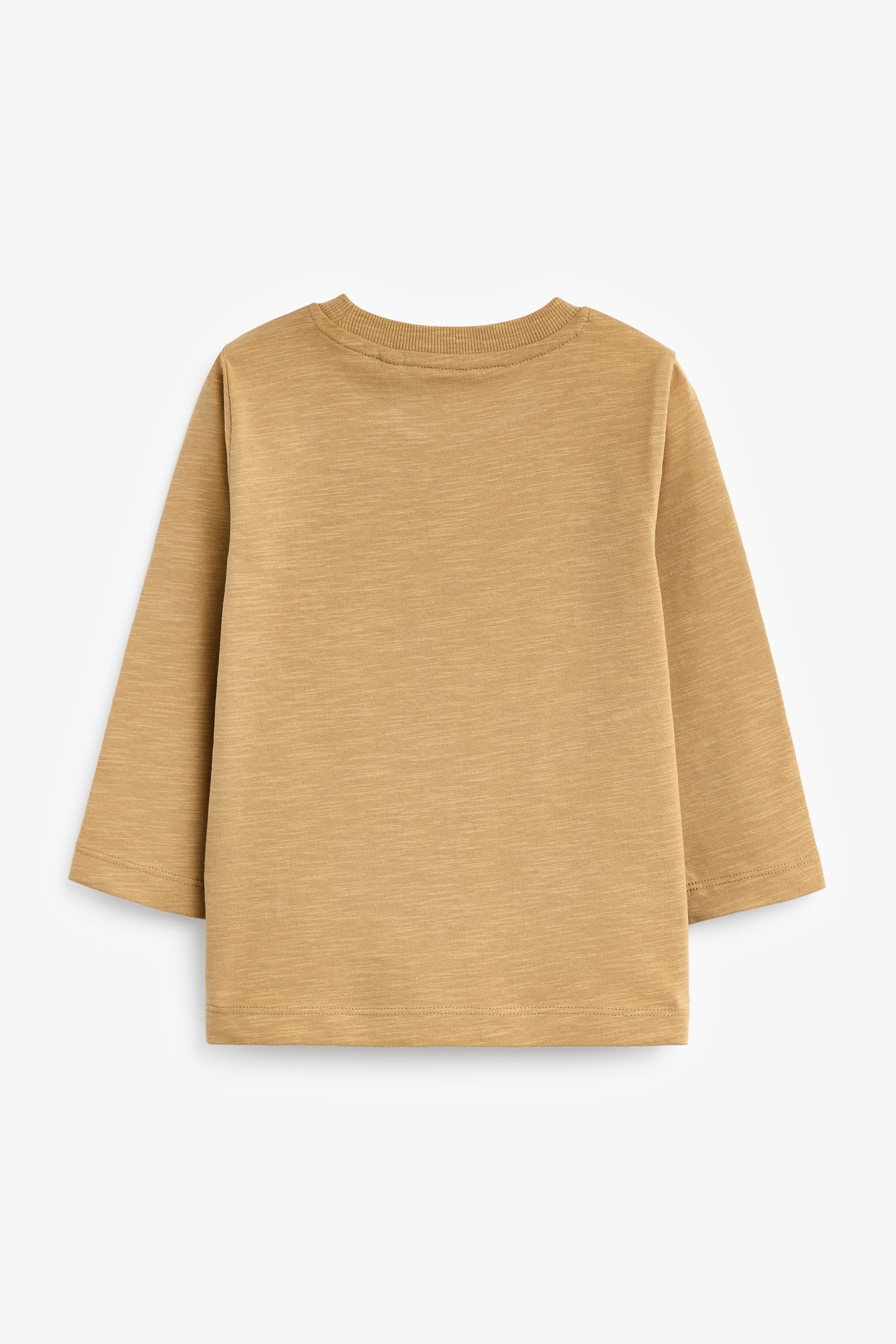 Tan Brown Long Sleeve Plain T-Shirt (3mths-7yrs)