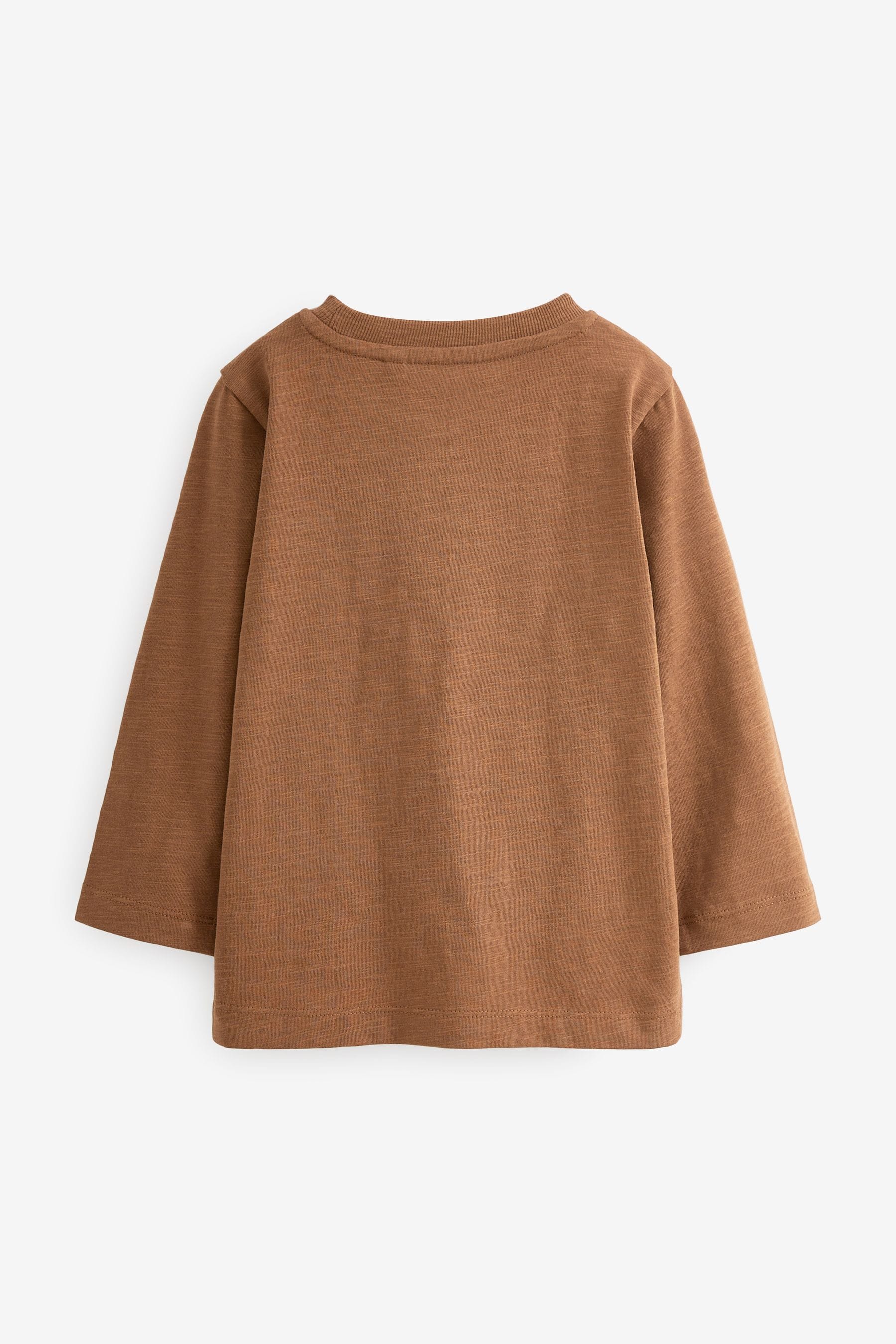 Rust Brown Long Sleeve Plain T-Shirt (3mths-7yrs)