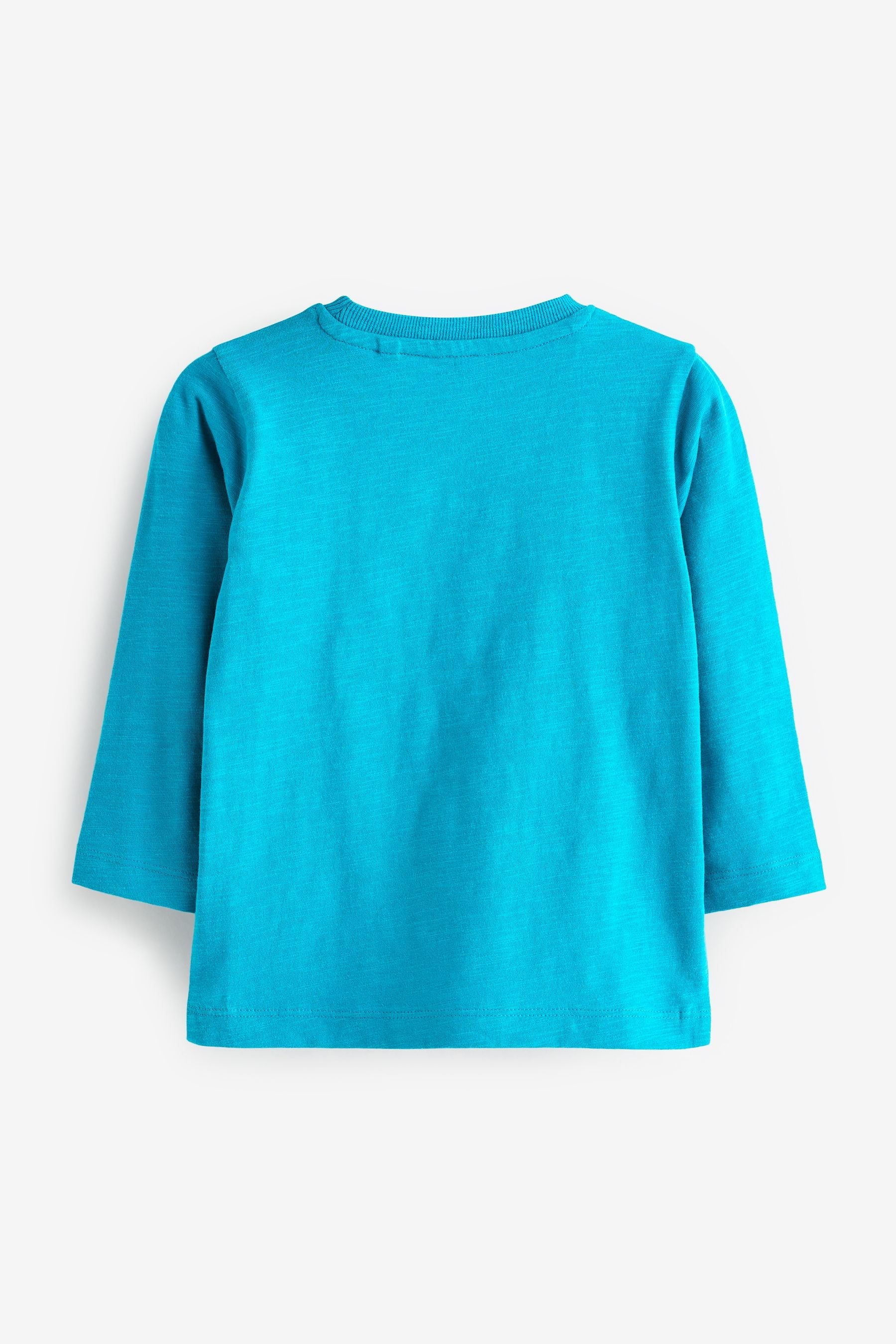 Turquoise Blue Long Sleeve Plain T-Shirt (3mths-7yrs)