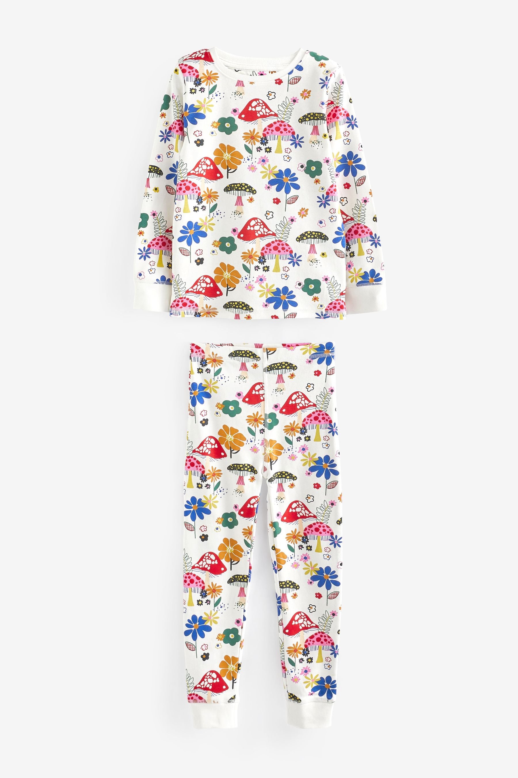 Multi Girl Print 3 Pack Long Sleeve Printed Pyjamas (9mths-8yrs)