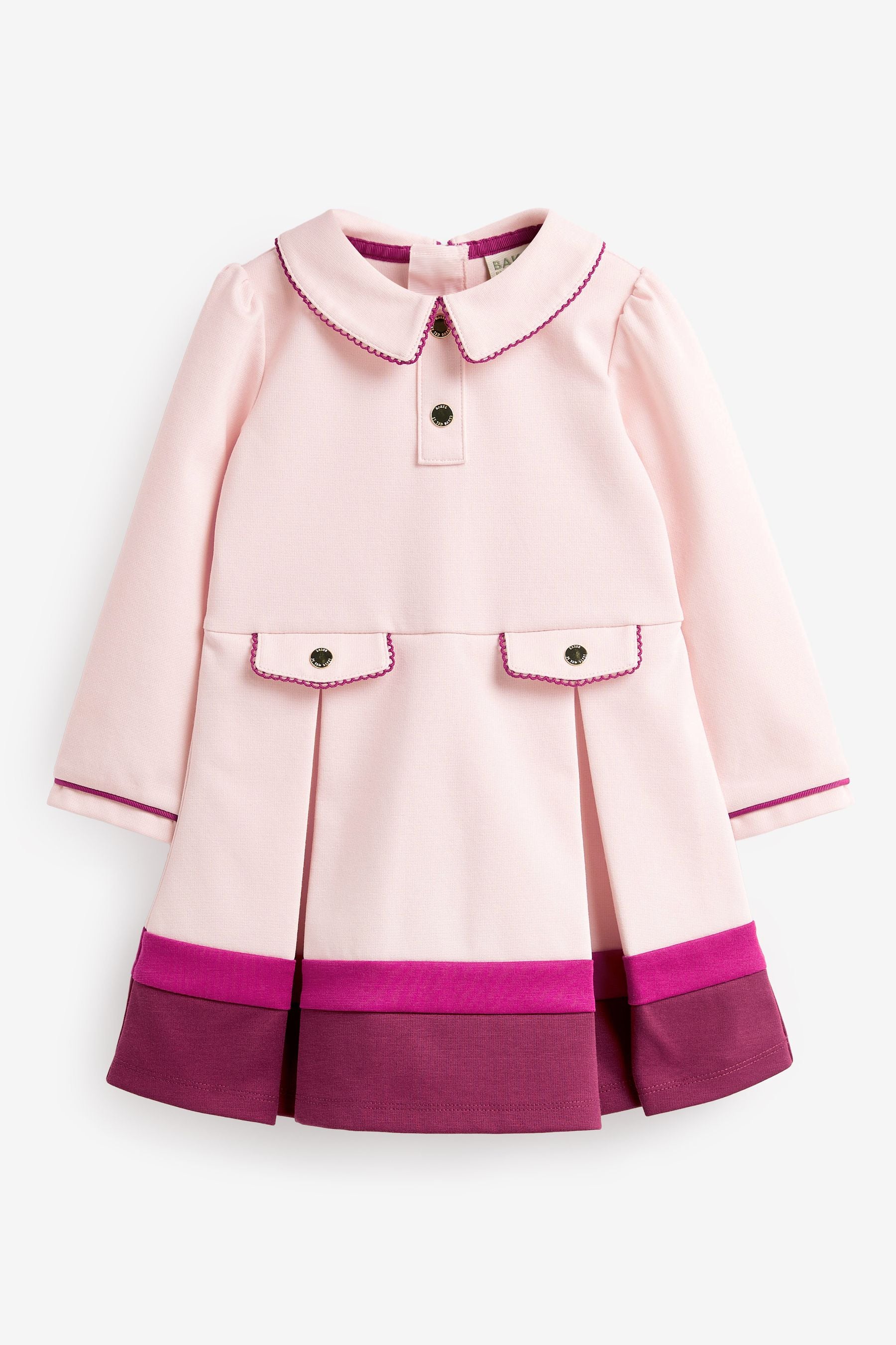 Pink Baker by Ted Baker (0-6yrs) Pink Ponte Colourblock Dress