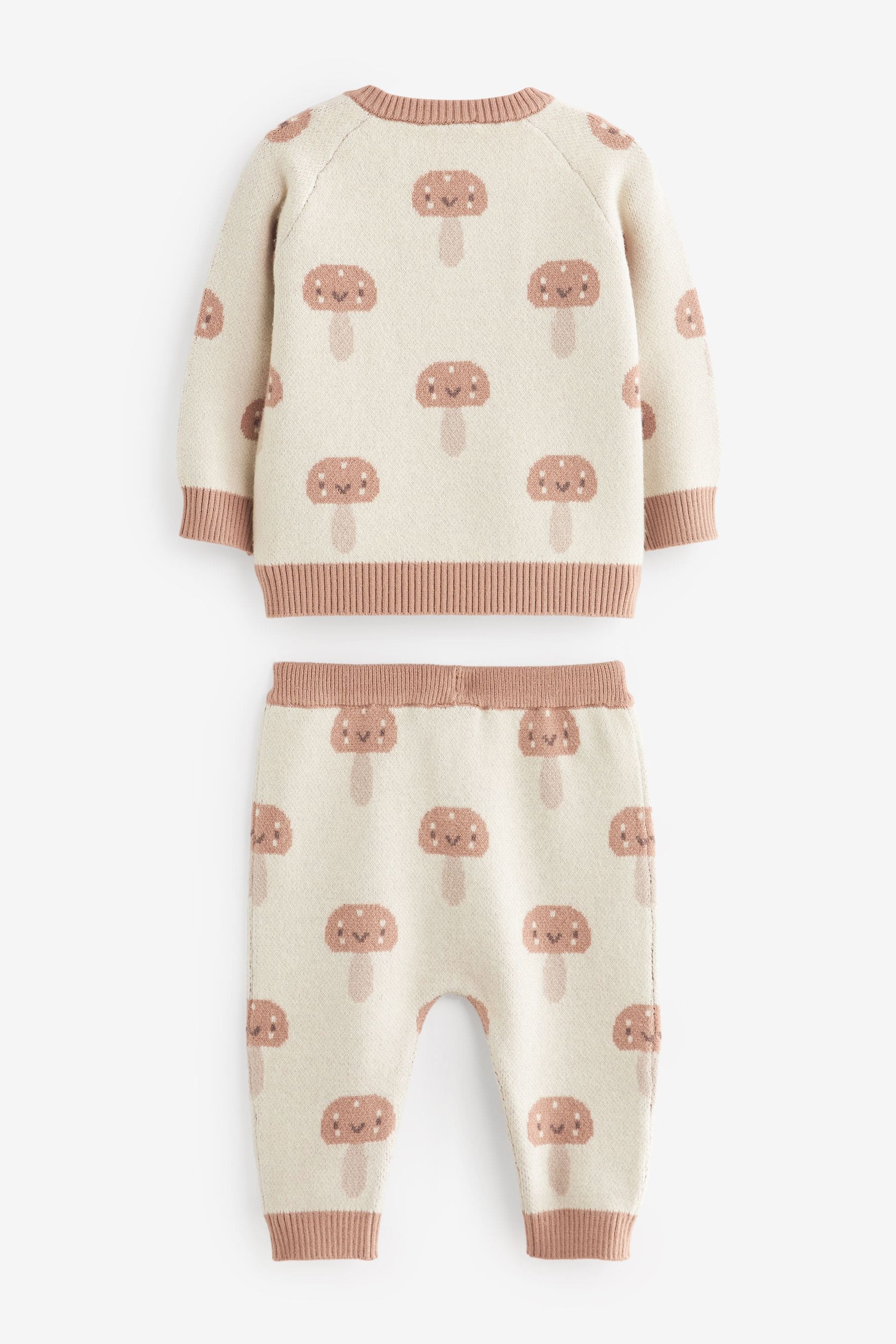 Cream Mushroom Knitted Jumper & Leggings 2 Piece Set (0mths-2yrs)