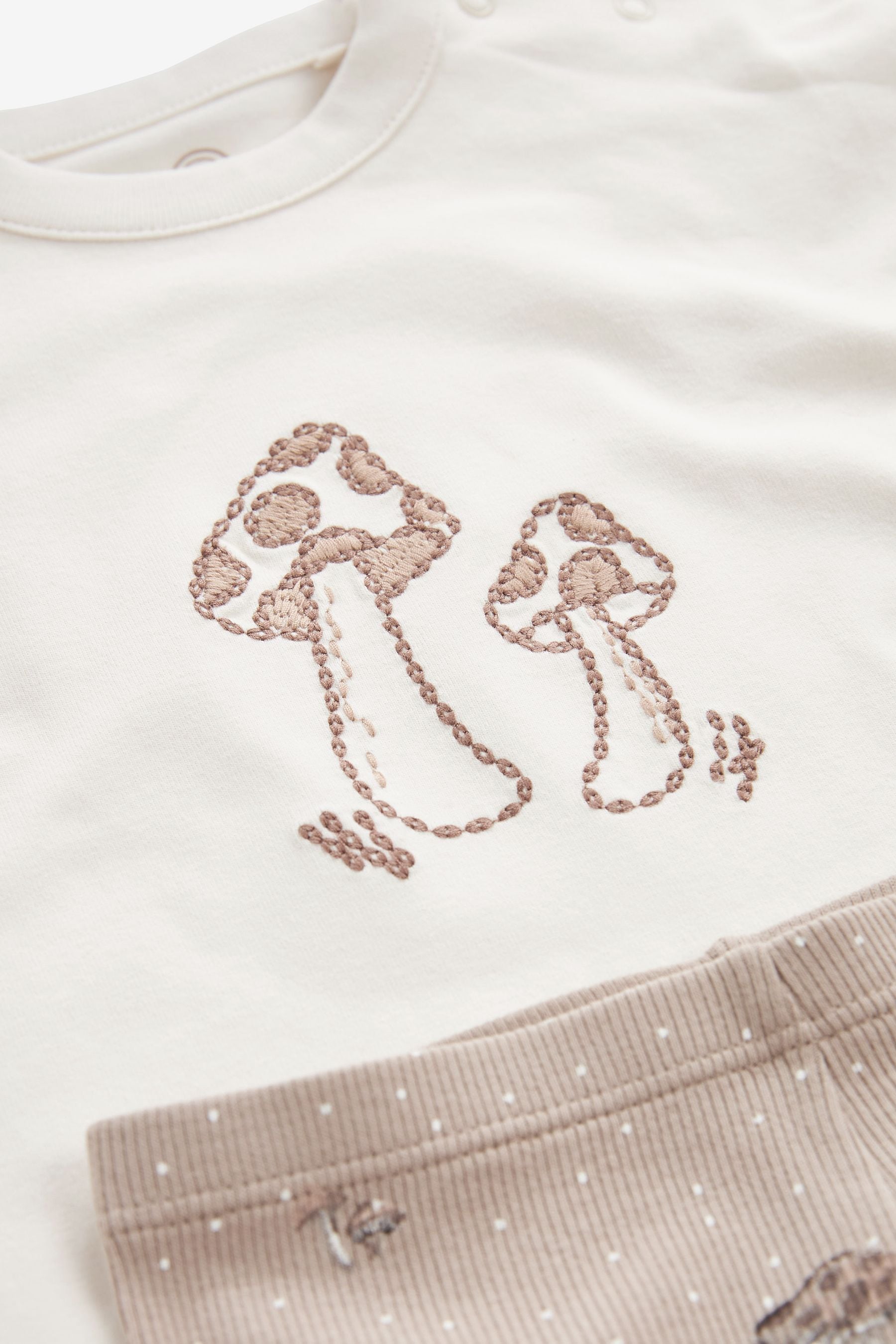 Cream Mushroom Baby T-Shirt and Leggings 2 Piece Set (0mths-2yrs)