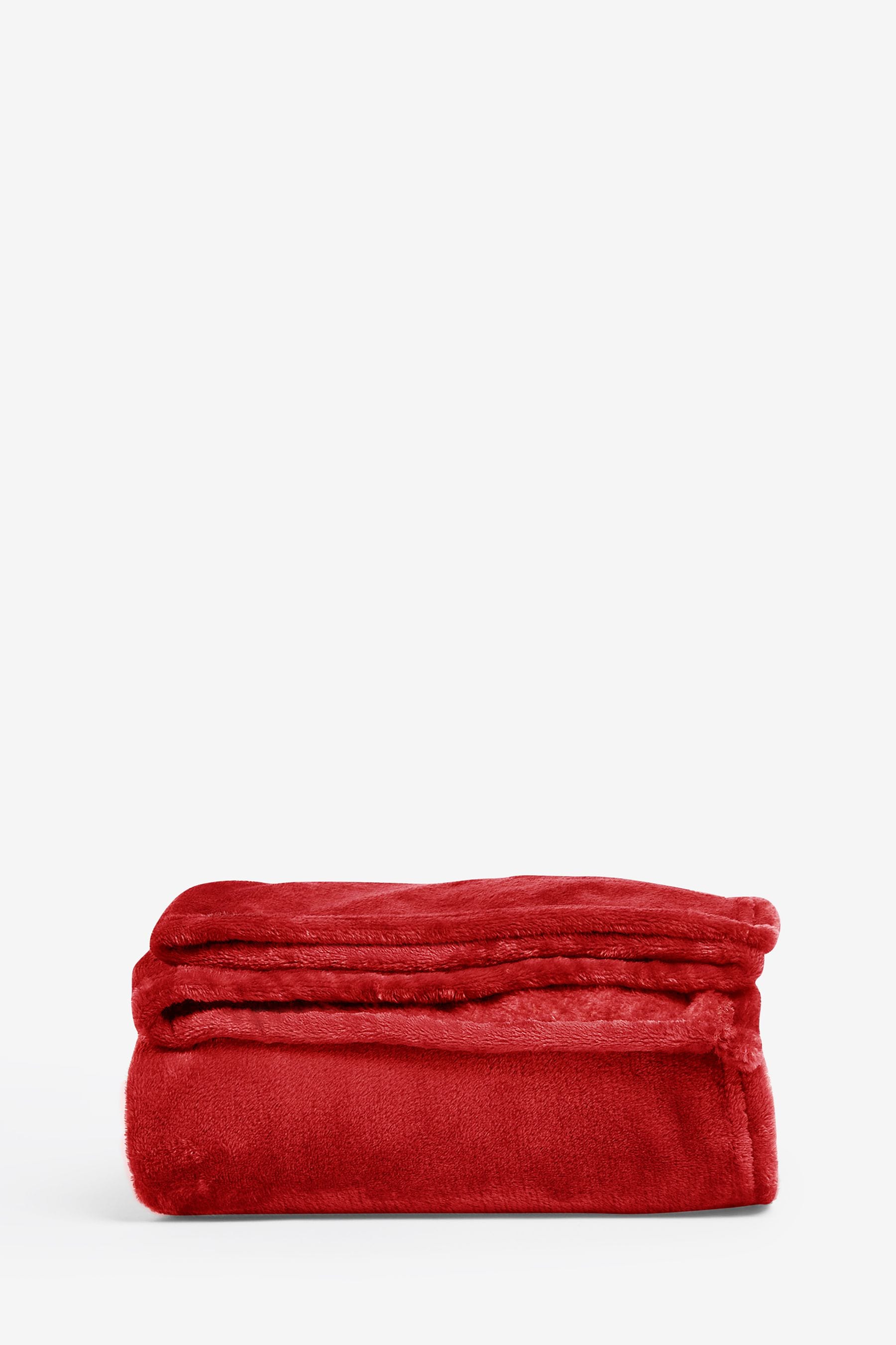 Red Teddy Plush Fleece Throw