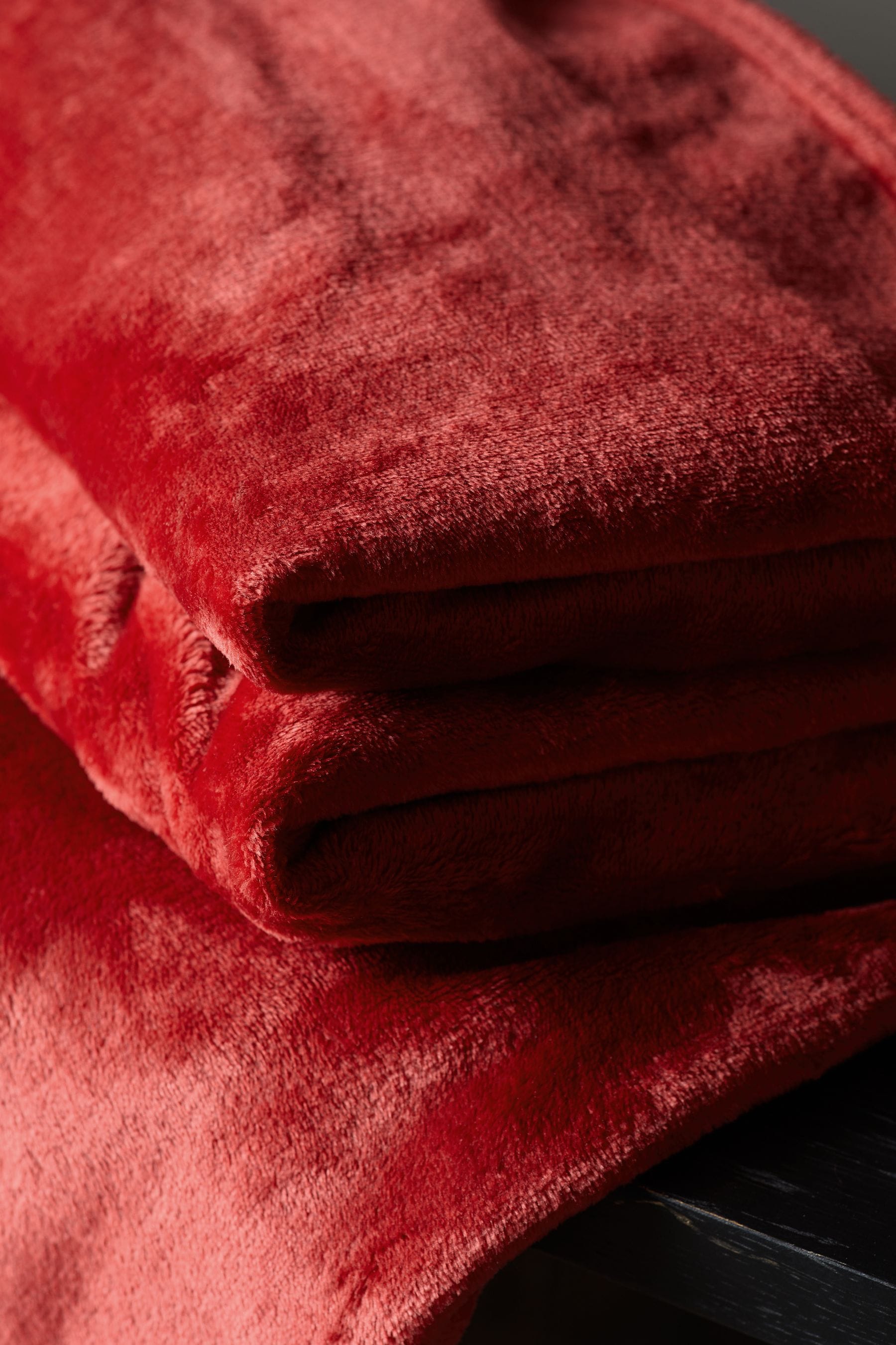 Red Teddy Plush Fleece Throw