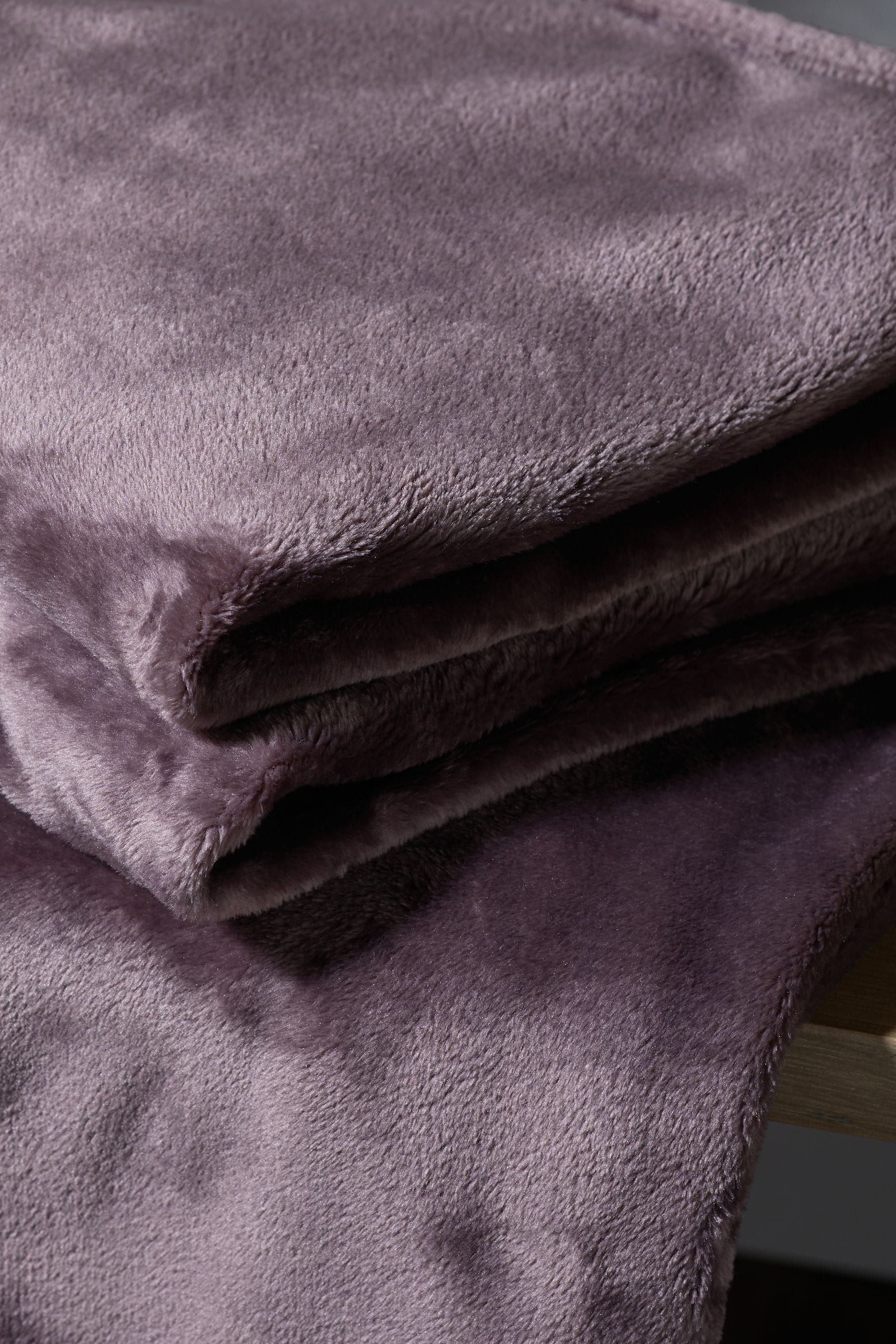 Purple Teddy Plush Fleece Throw