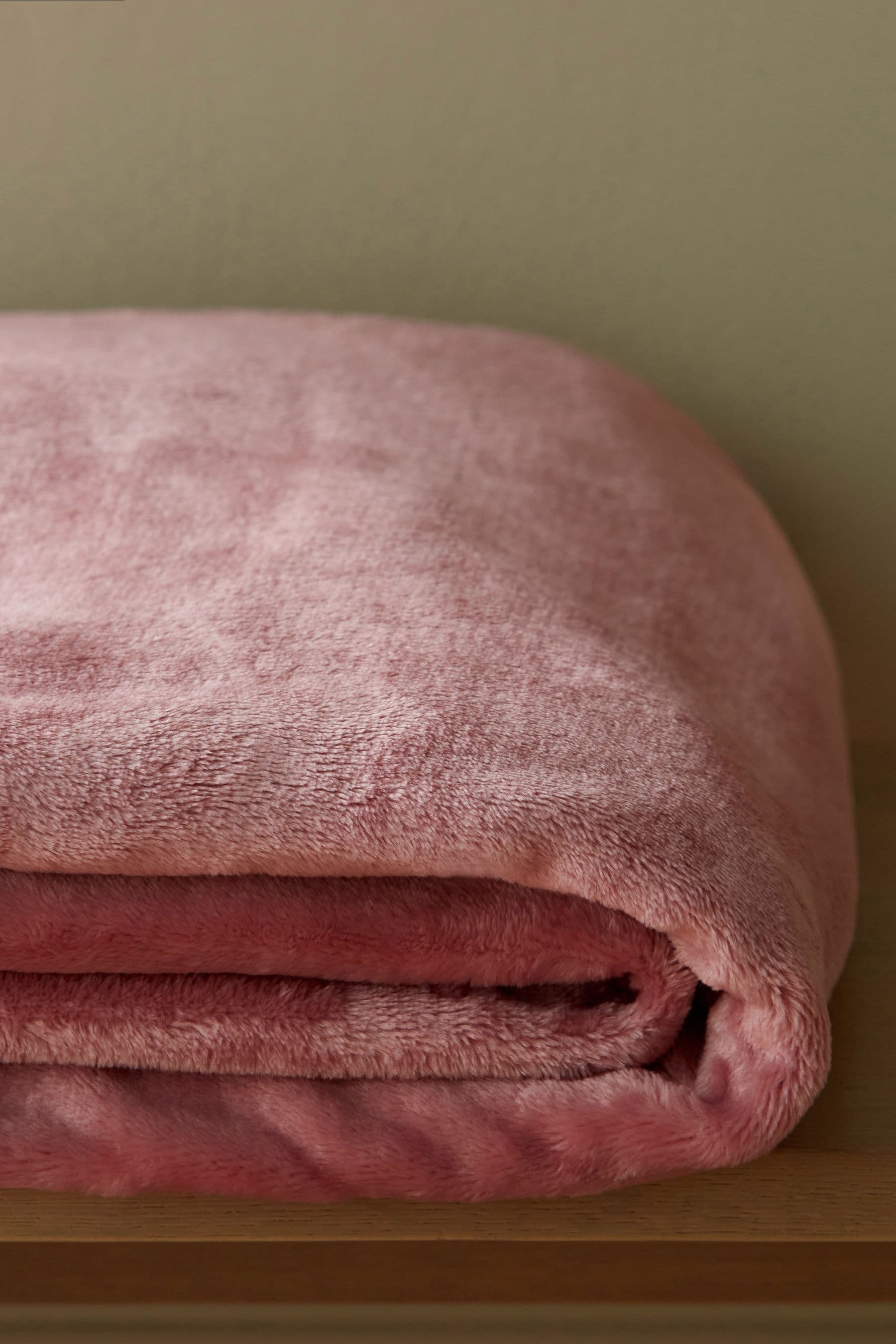 Blush Pink Teddy Plush Fleece Throw