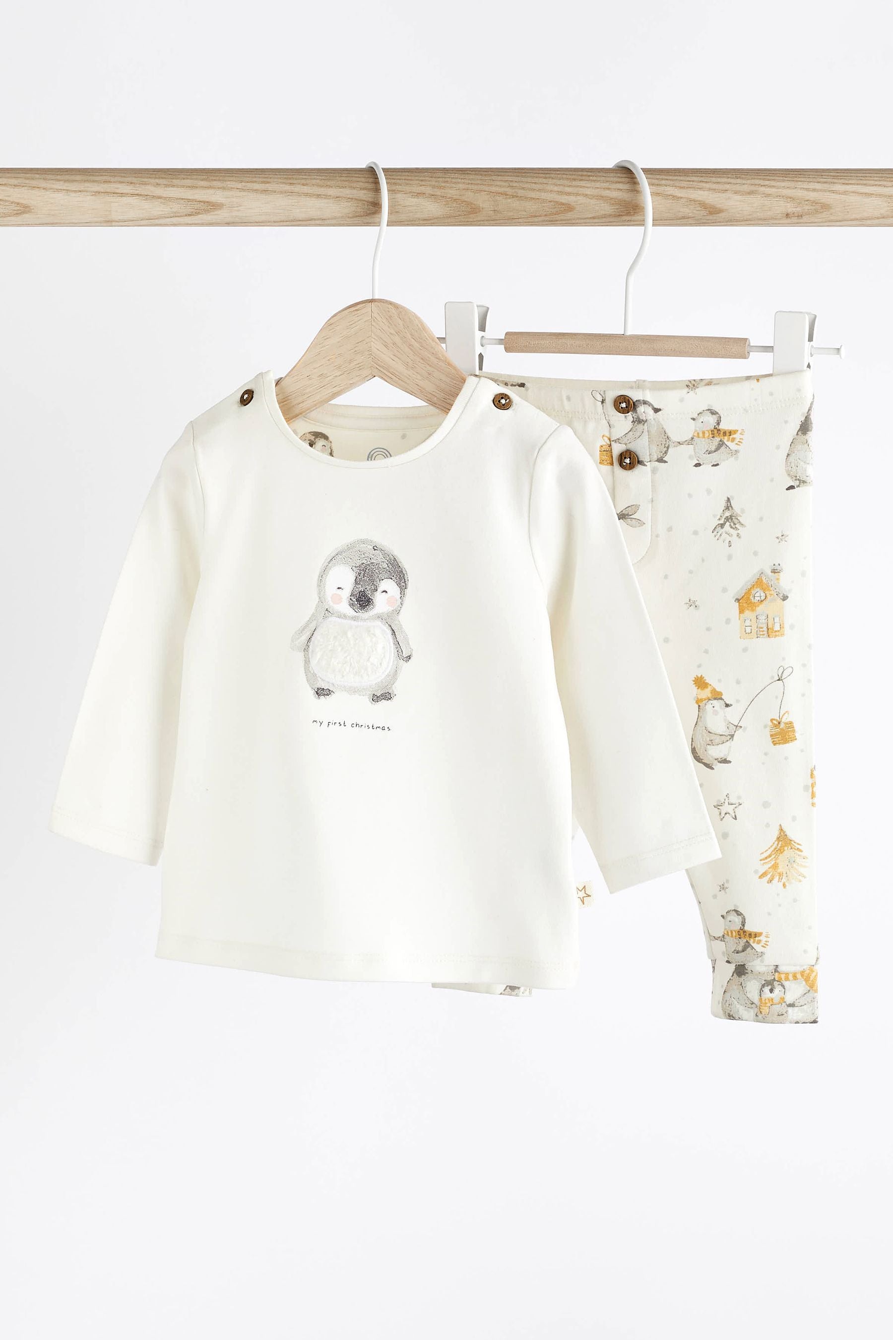 White Penguin Baby First Christmas T-Shirt and Leggings 2 Piece Set (0-18mths)