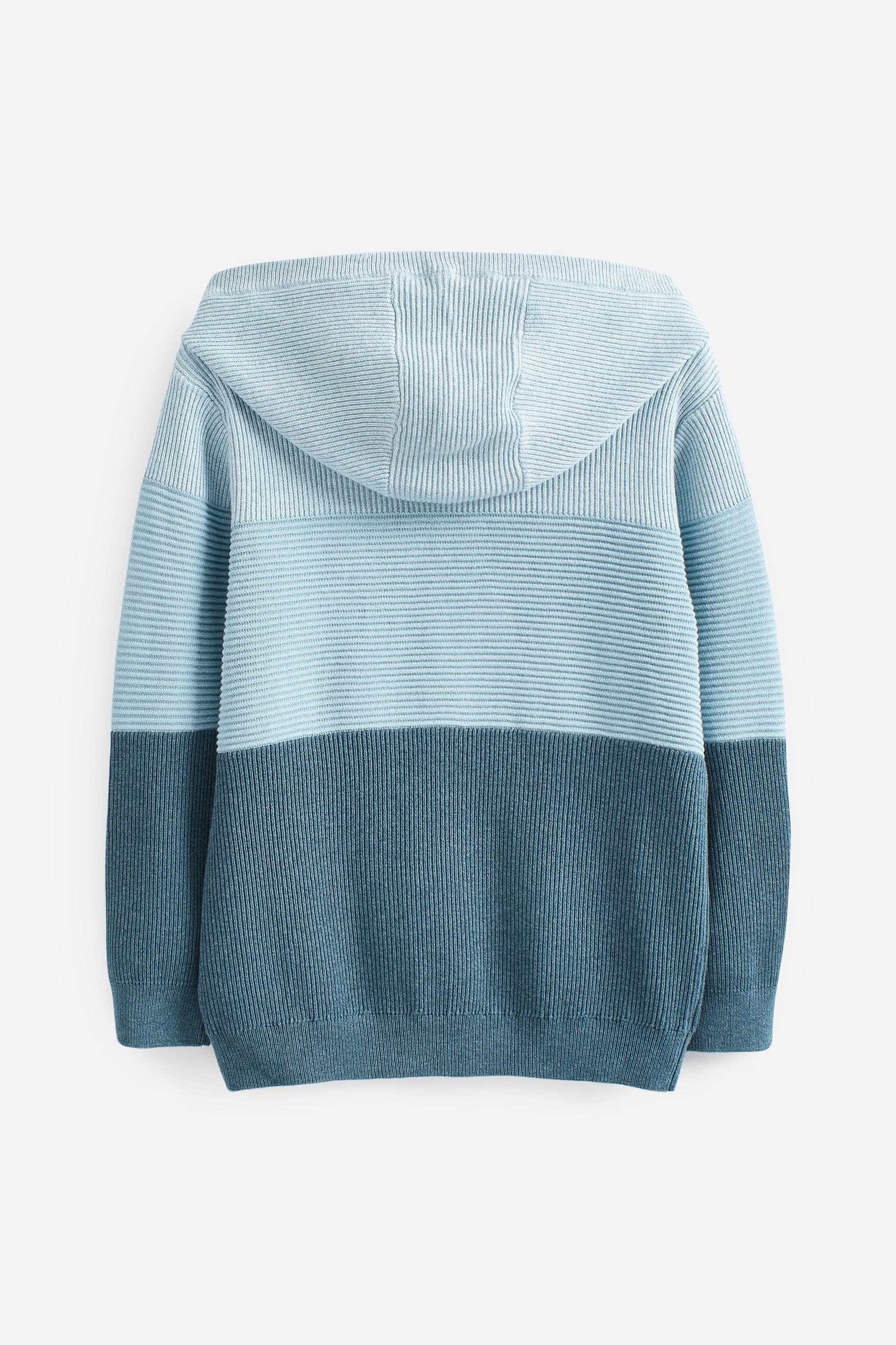 Blue Knitted Textured Hoodie (3mths-7yrs)