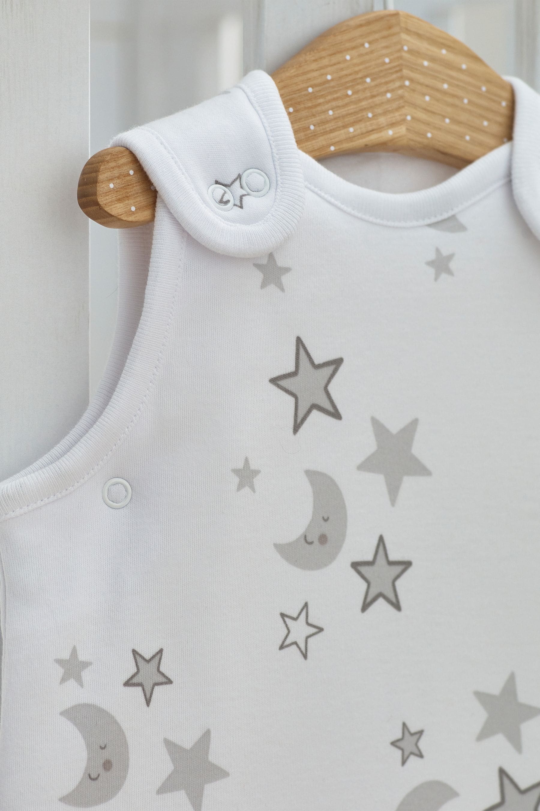 Grey Moon & Stars Baby 100% Cotton 2.5 Tog Sleep Bag