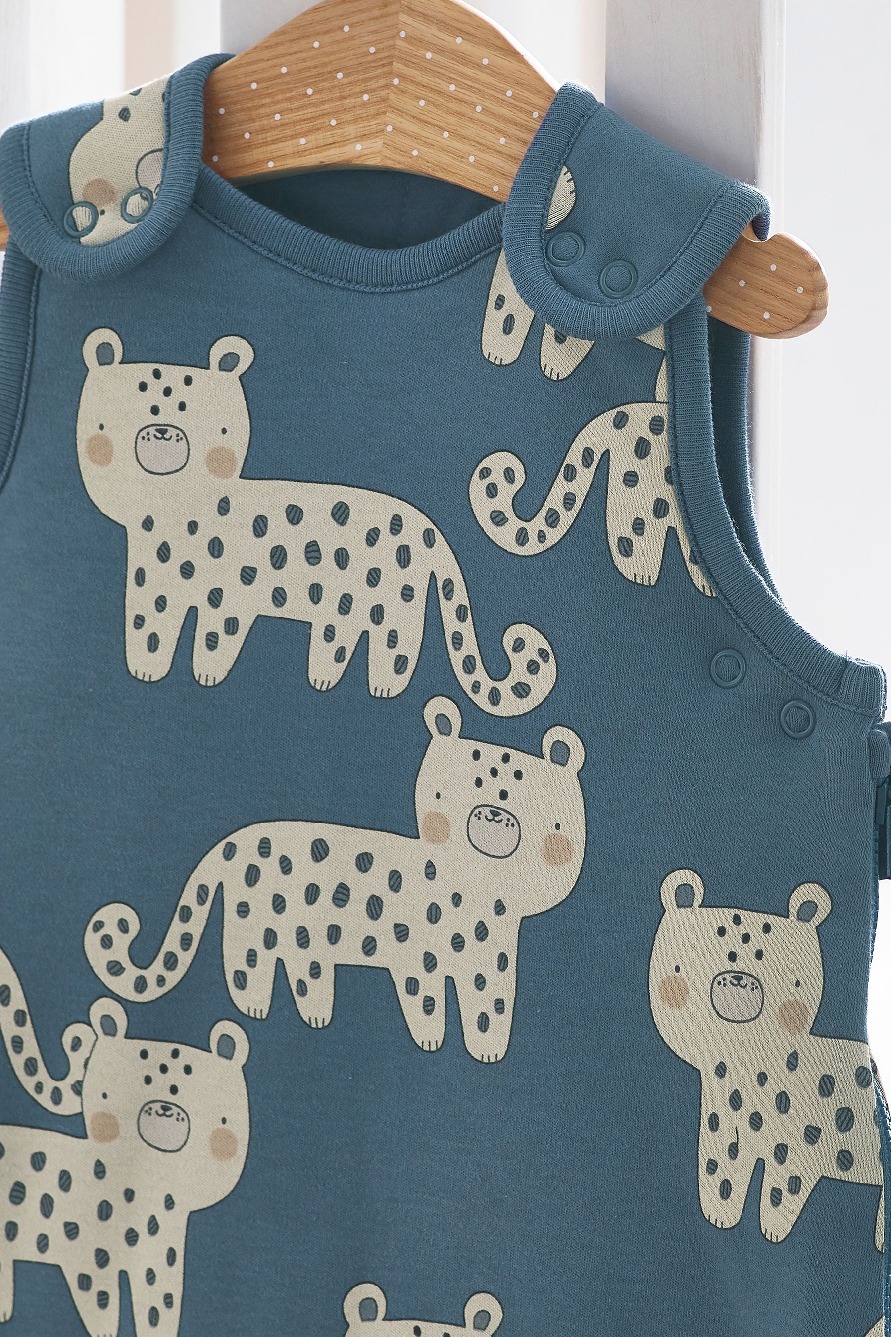 Blue Leopard Baby 100% Cotton 2 Tog Sleep Bag