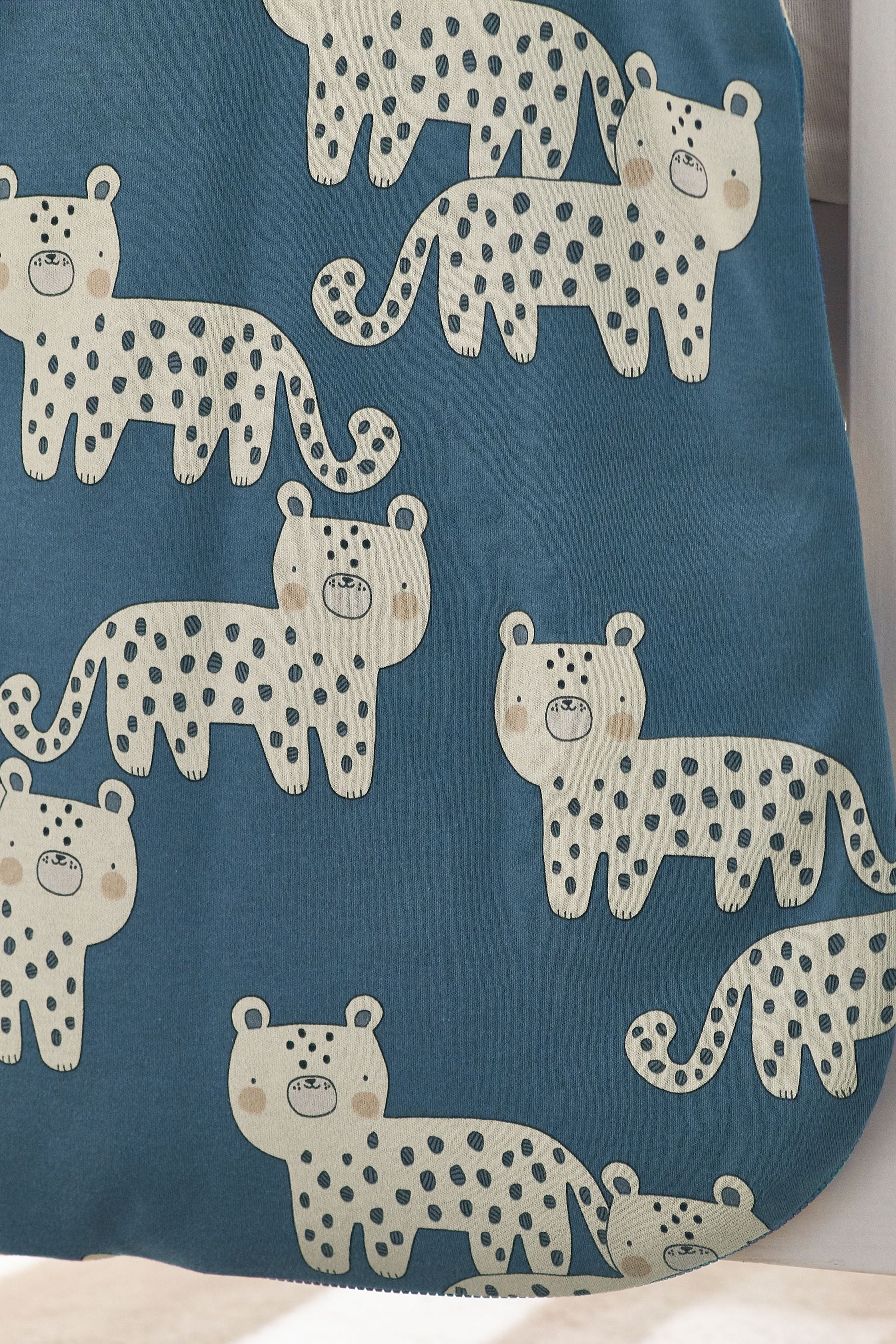 Blue Leopard Baby 100% Cotton 2 Tog Sleep Bag