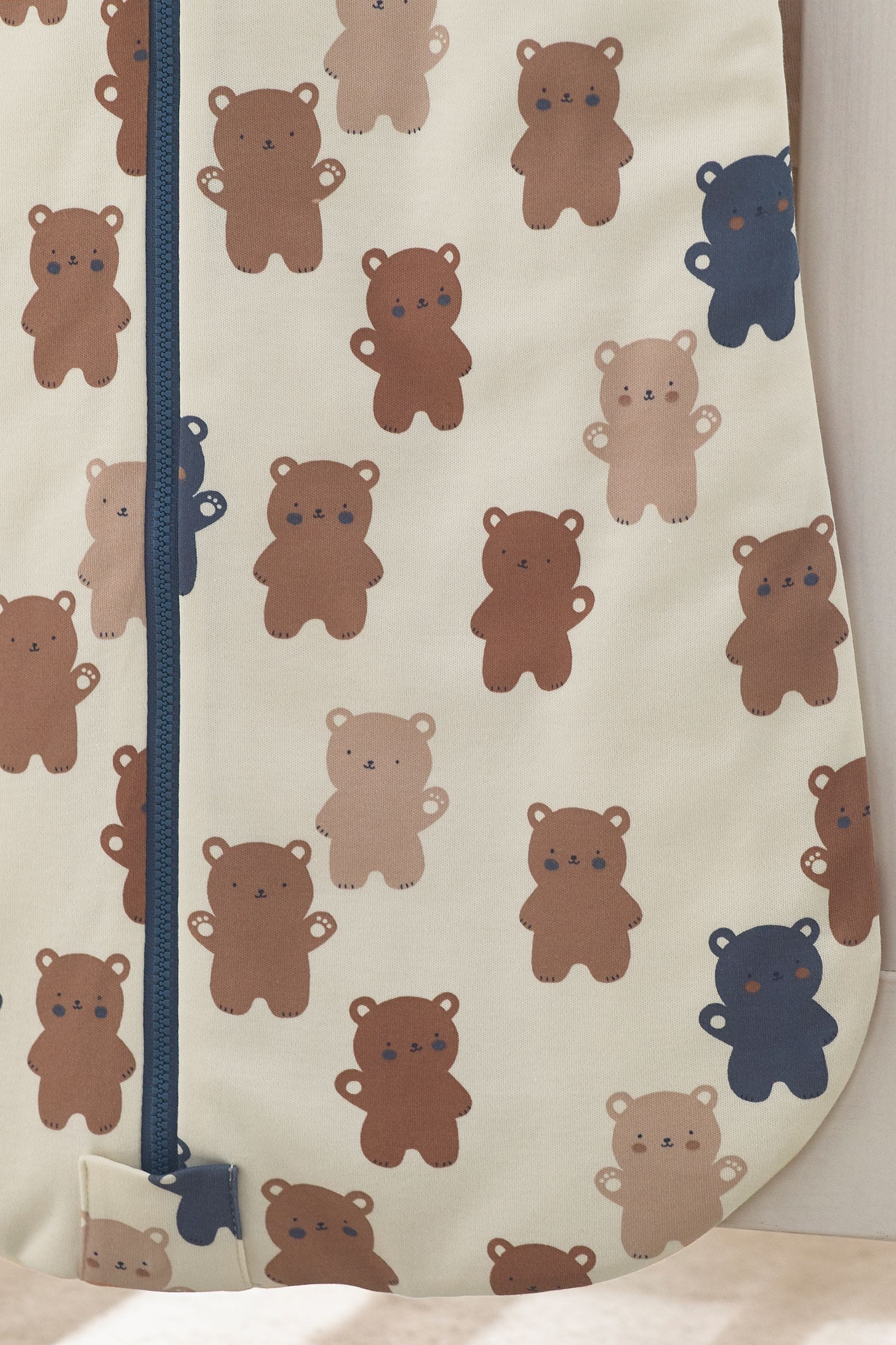 Natural Teddy Bear Baby 100% Cotton Long Sleeve 2 Tog Sleep Bag