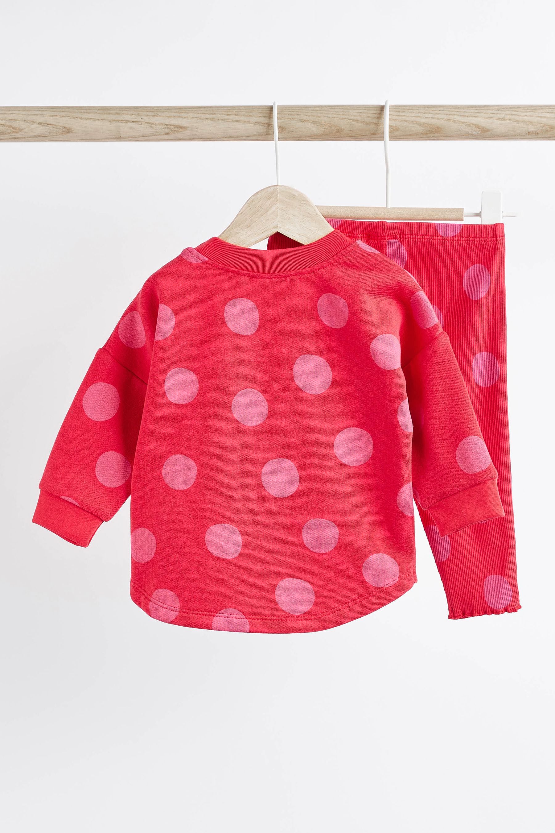 Red Christmas Tree Baby Sweatshirt And Leggings 2 Piece Set (0mths-2yrs)