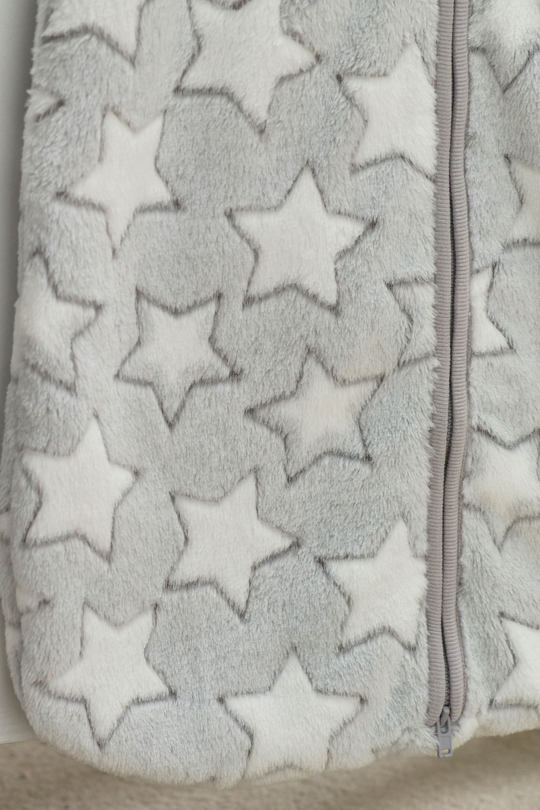 Grey Stars 2.5 Tog Fleece Supersoft Baby Sleep Bag