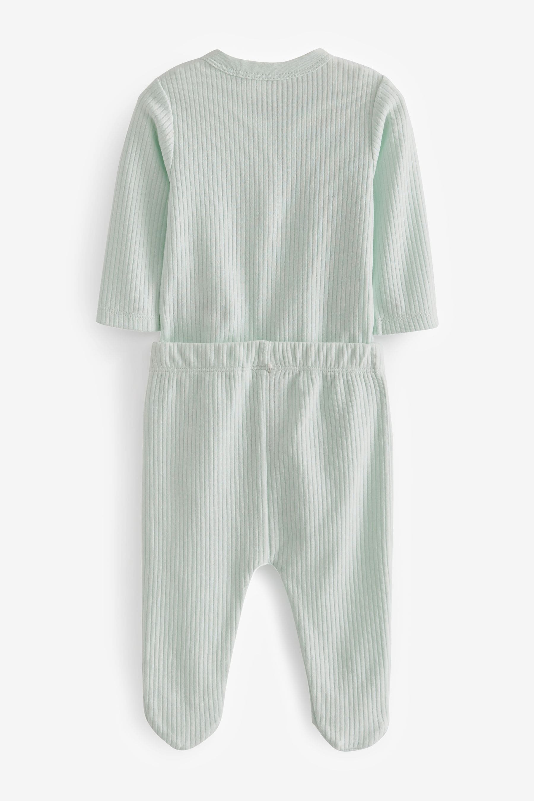 Mint Green/White Safari Baby Wrap Bodysuits and Footed Leggings 6 Piece Set (0-9mths)