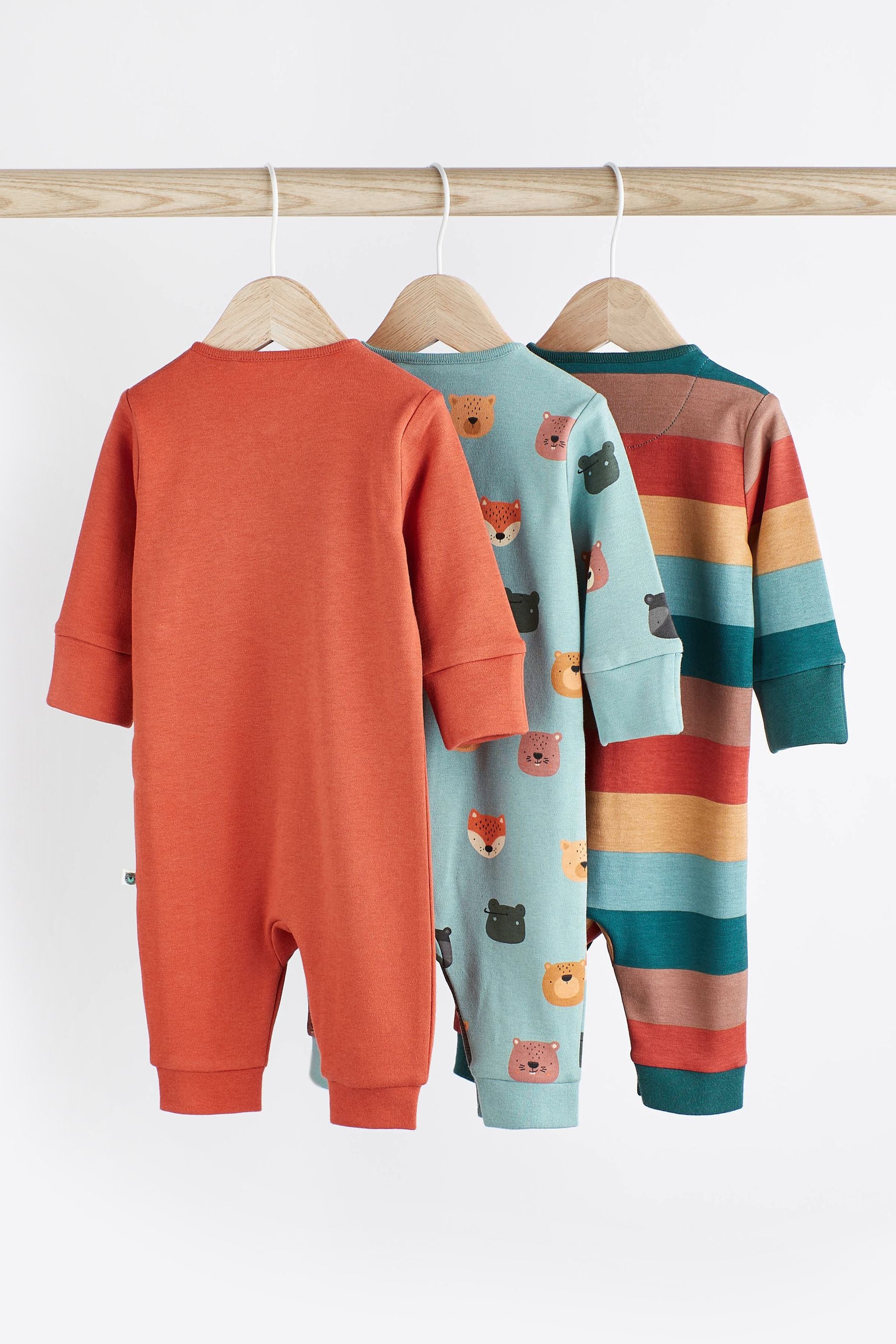 Orange Baby Sleepsuits 3 Pack (0-2yrs)