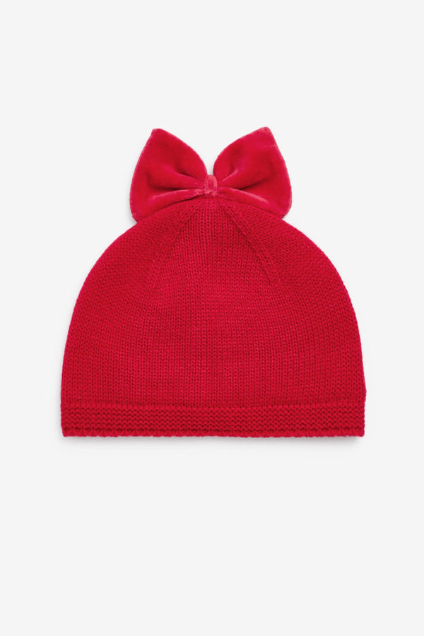 Red Knitted Beanie Hat (0mths-2yrs)