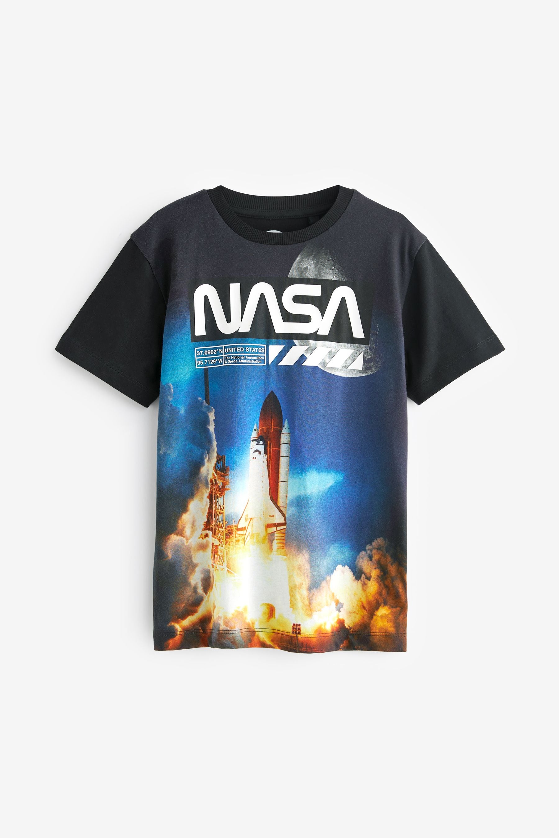 Rocket Black NASA Short Sleeve License T-Shirt (3-16yrs)