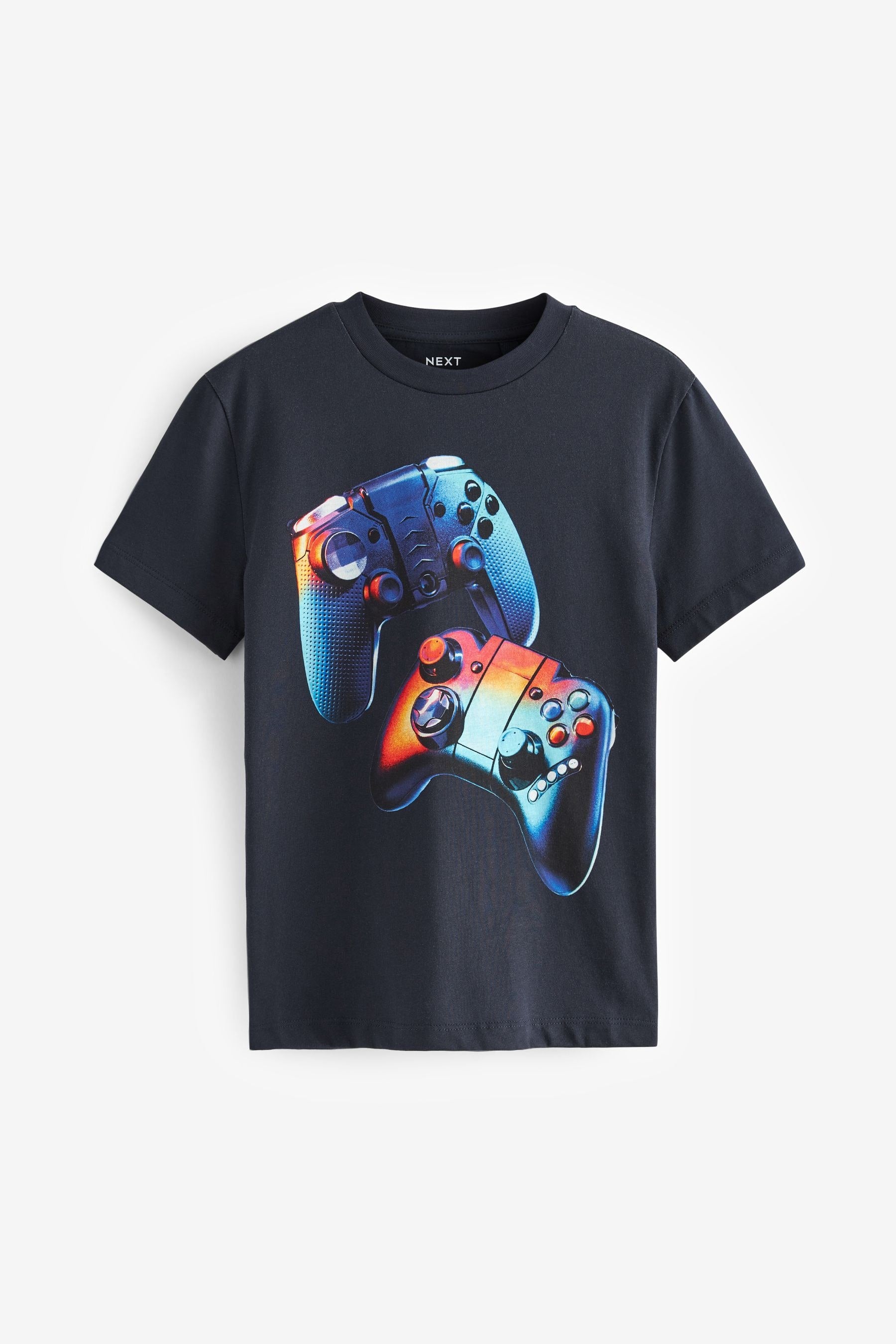 Blue Gaming Controller Short Sleeve Graphic T-Shirt (4-16yrs)