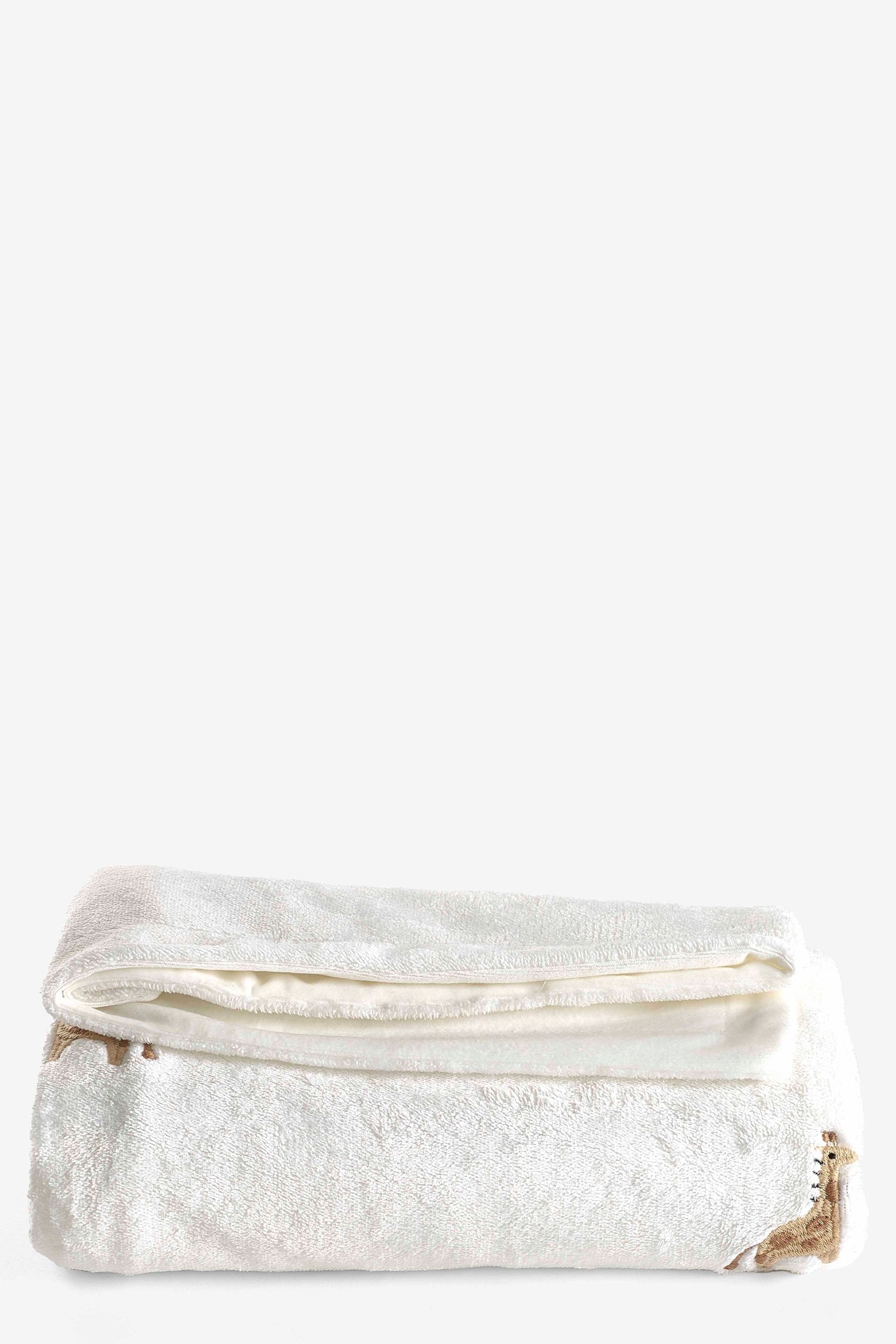 White Giraffe Fleece Baby Blanket