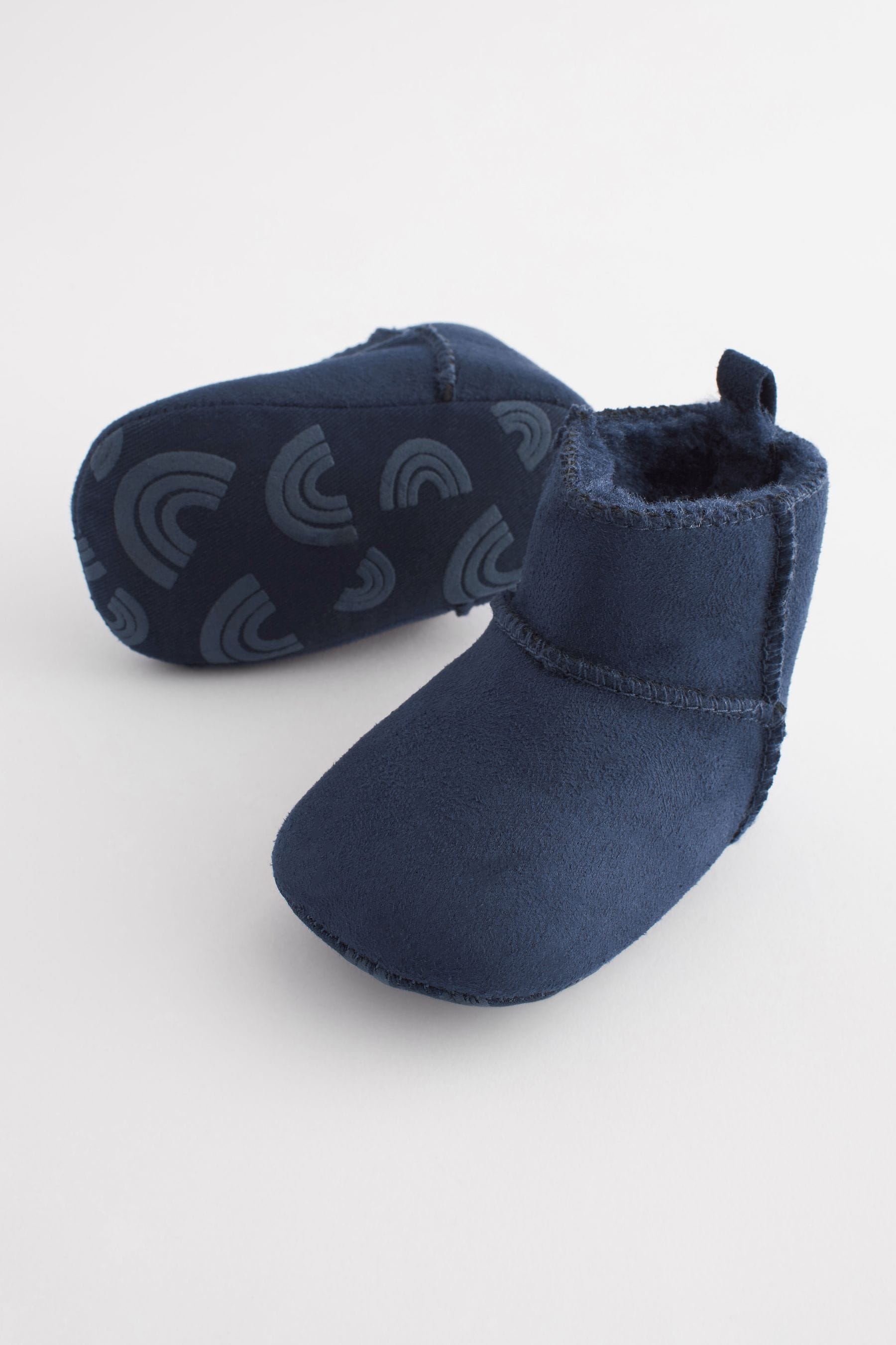 Navy Warm Lined Baby Pull On Boots (0-24mths)