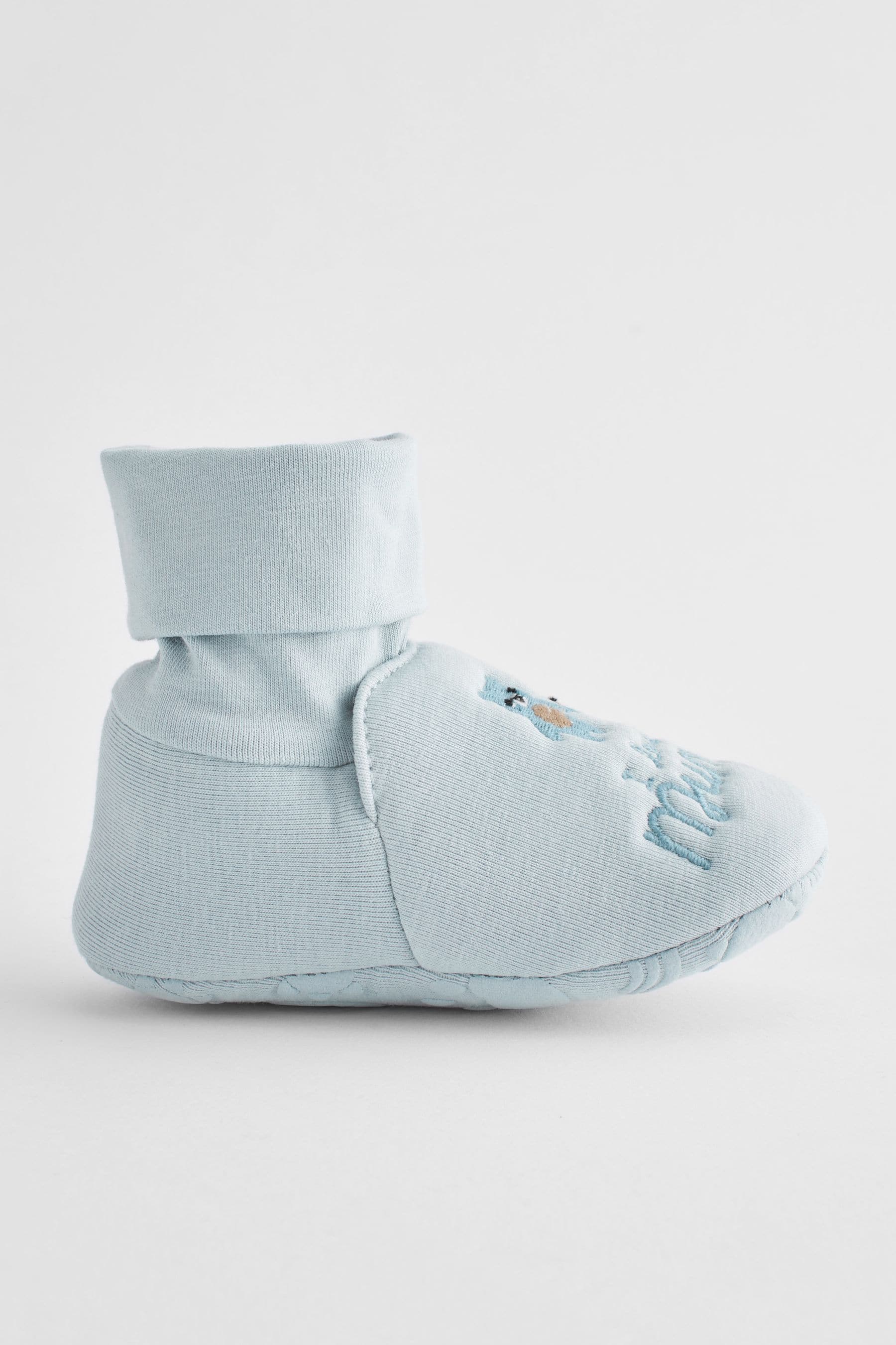 Blue Mummy And Daddy Baby Booties Socks 2 Pack (0-24mths)