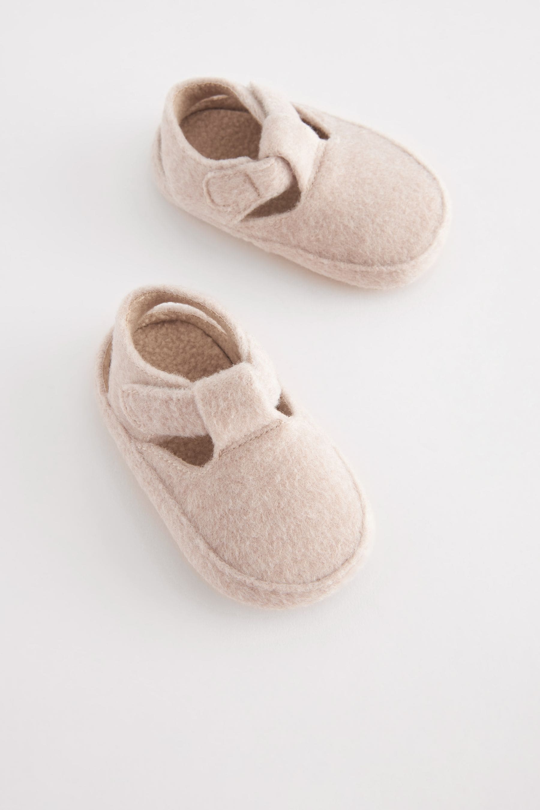 Stone Cream Pram Baby Slippers (0-24mths)