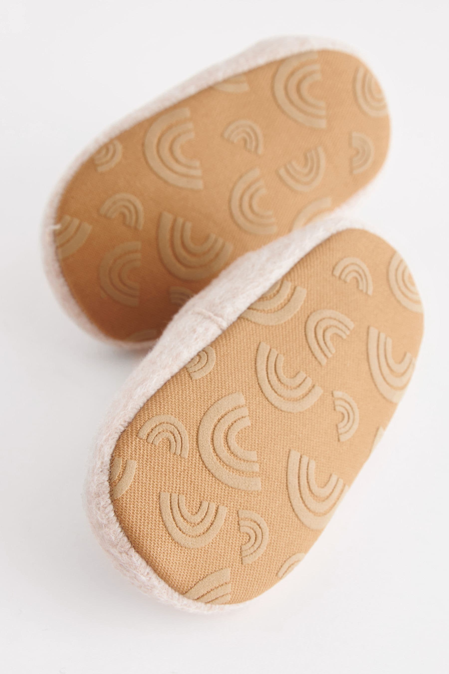 Stone Cream Pram Baby Slippers (0-24mths)