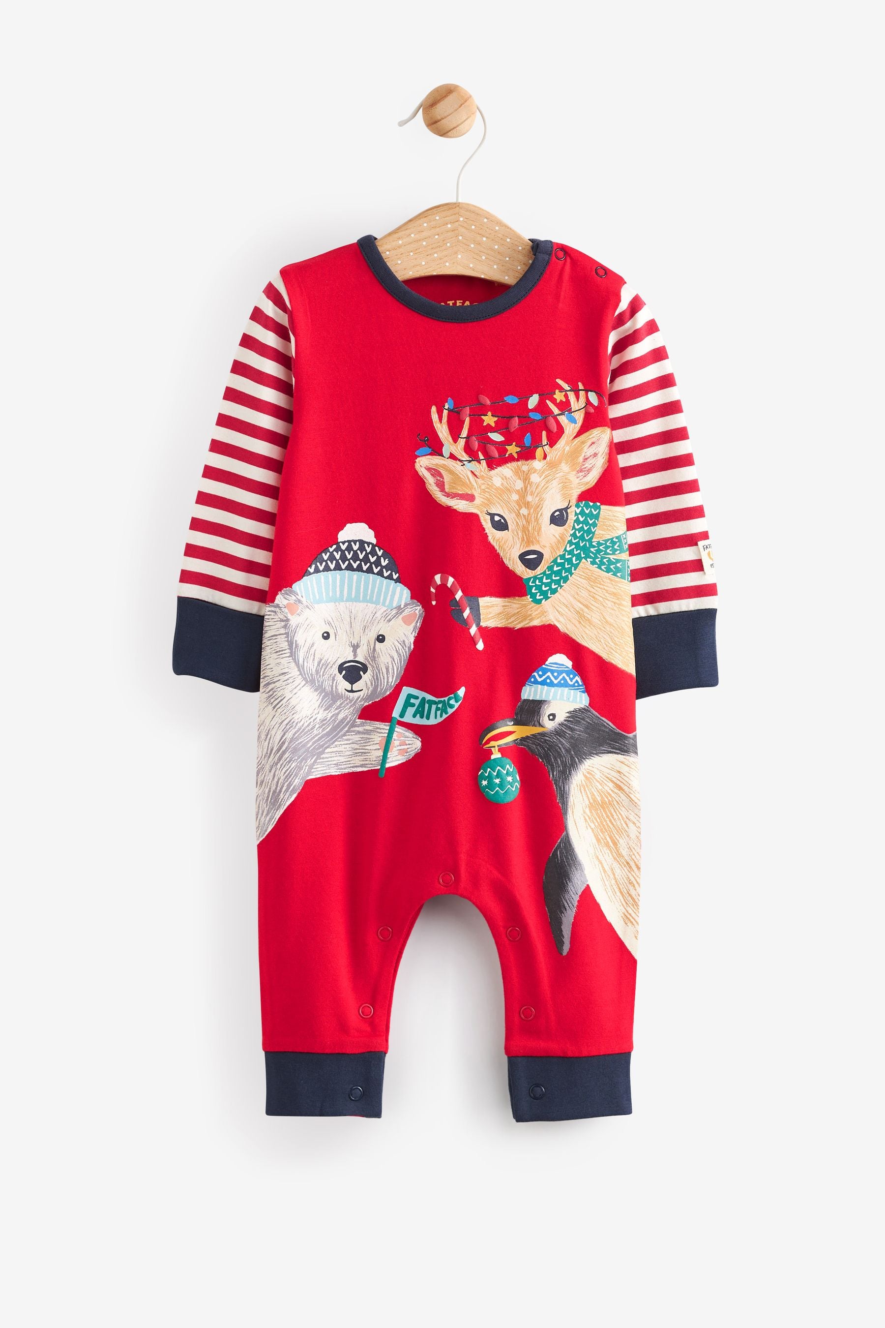 Red FatFace Baby Christmas Penguin Romper