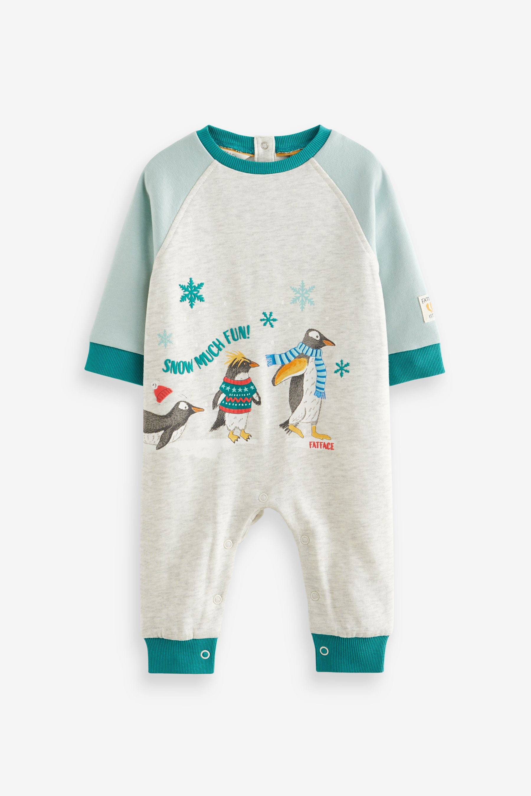 Grey FatFace Baby Christmas Penguin Romper