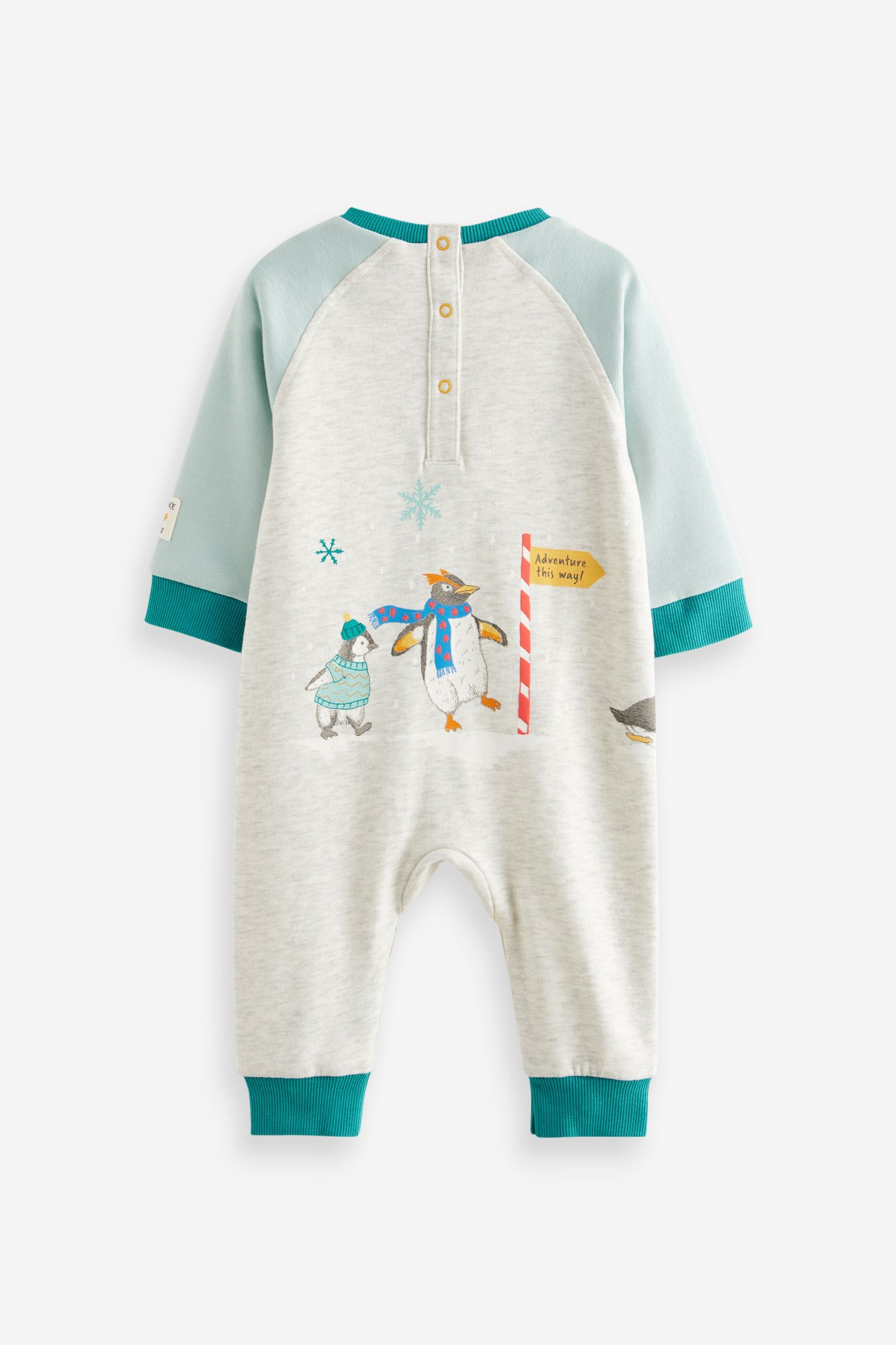 Grey FatFace Baby Christmas Penguin Romper