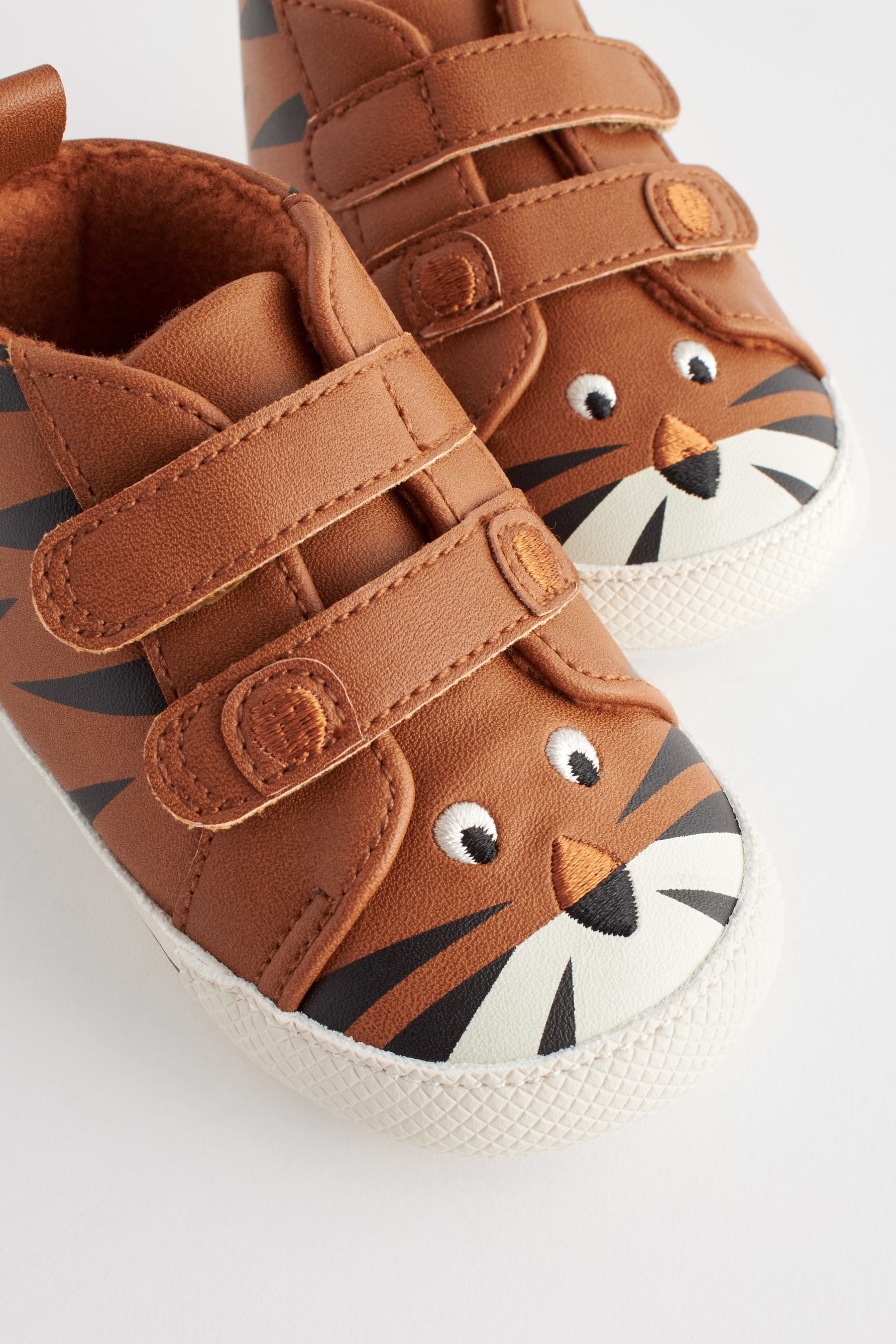 Tan Brown Tiger Easy Fastening Baby Boots (0-24mths)