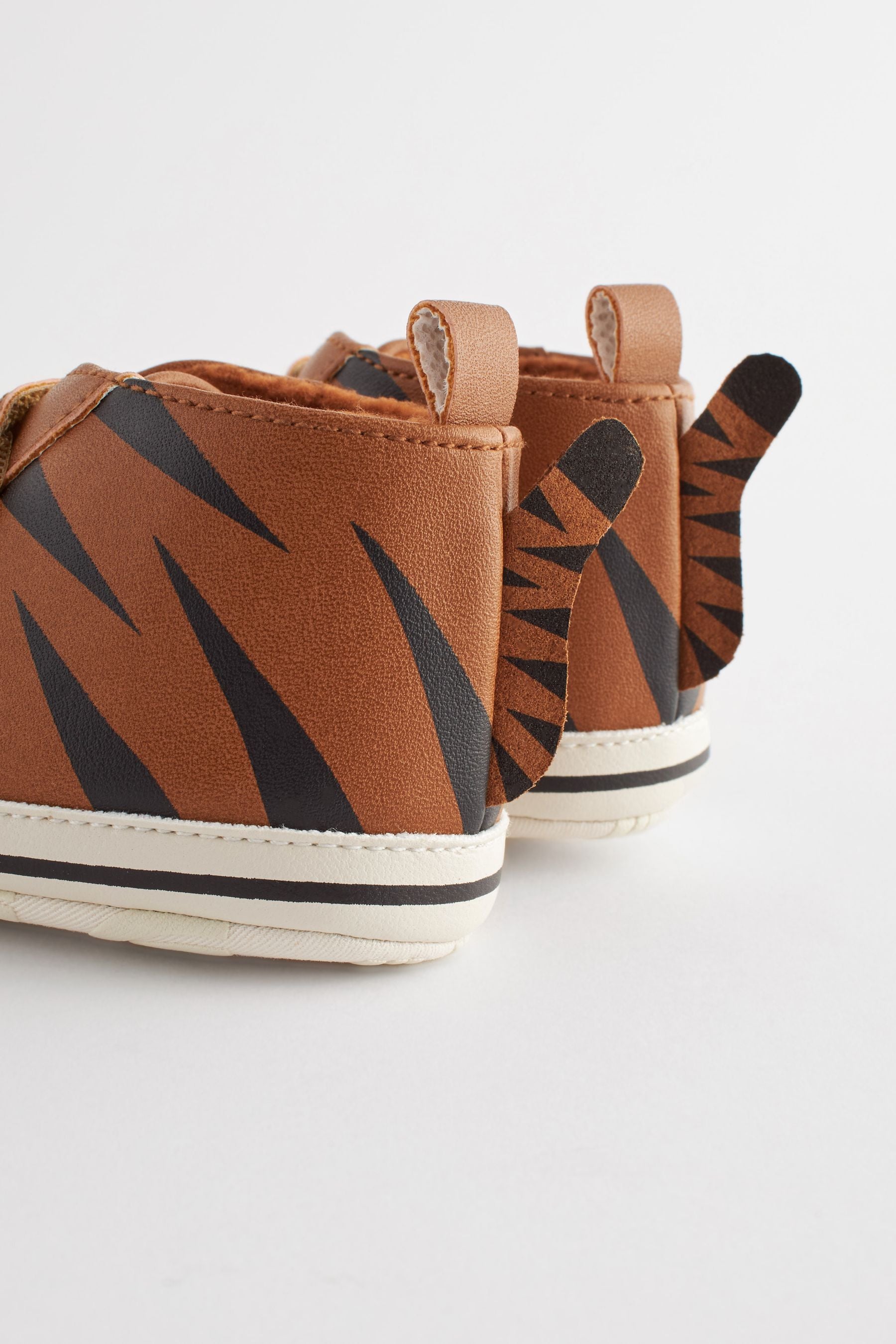 Tan Brown Tiger Easy Fastening Baby Boots (0-24mths)