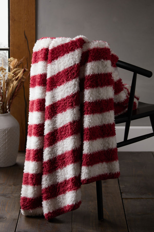 Red Snuggle Teddy Fleece Throw