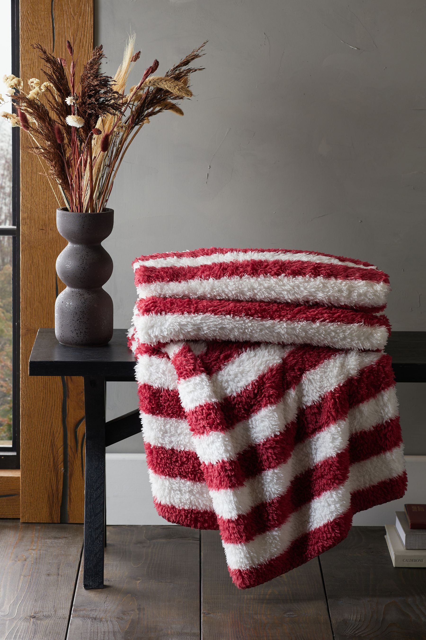 Red Snuggle Teddy Fleece Throw