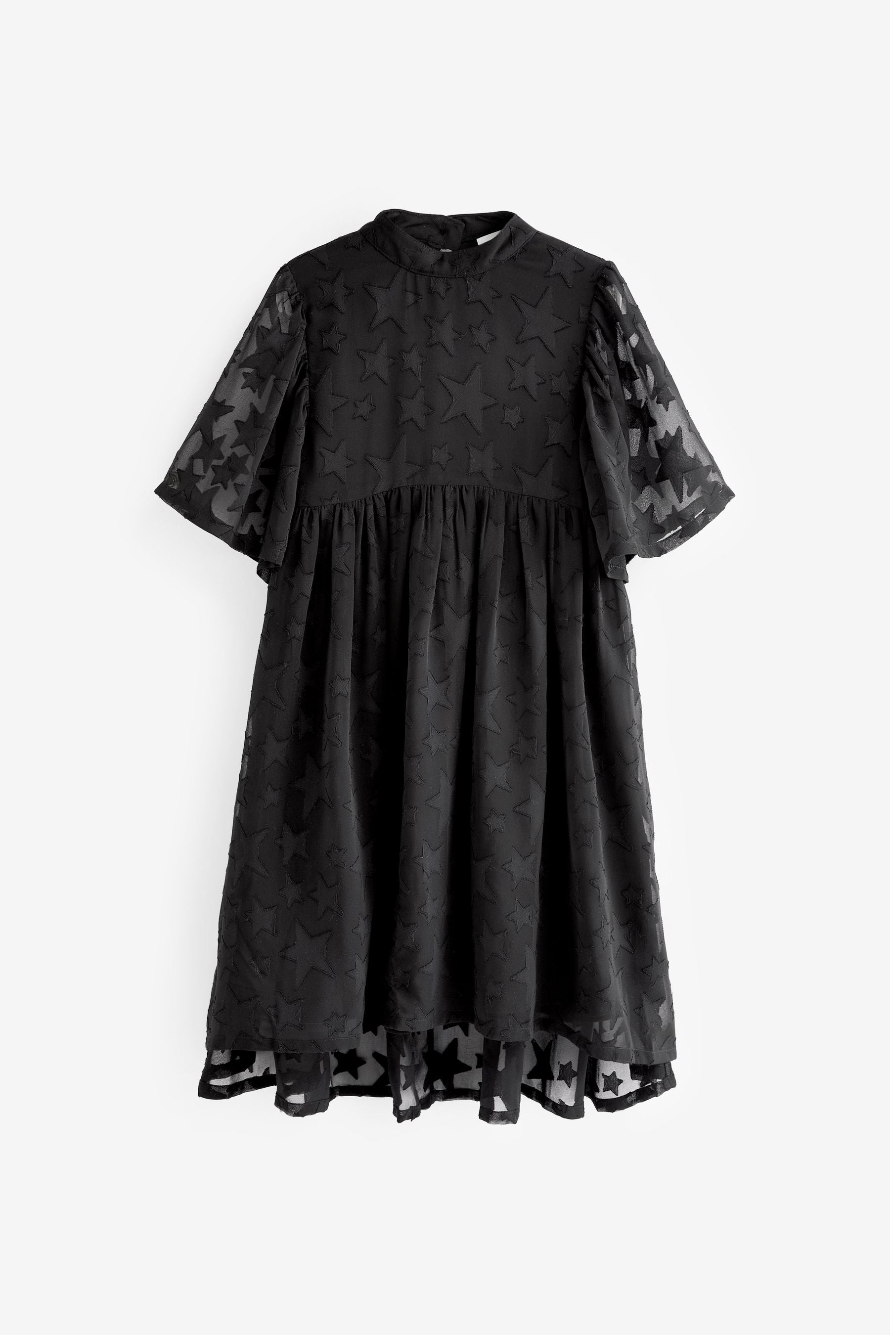 Black Star Jacquard Party Dress (3-16yrs)